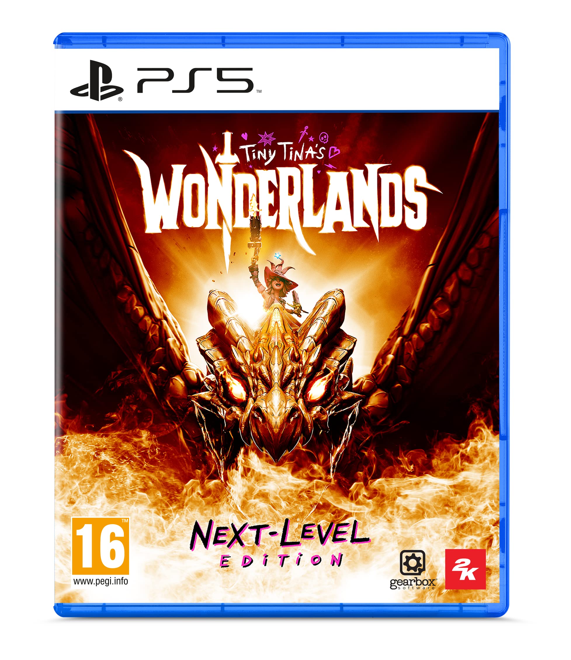 PRODUCT DETAILS 【商品情報】・商品名：Tiny Tina's Wonderlands: Next Level Edition (PS5)・対応機種：PlayStation 5（PS5）・仕様：北米版・言語：英語【コンディション】・海外直輸入品です。・パッケージに輸送によるスレ・小傷がある場合があります。 ■ 北米版ゲームについてのご注意（必ずお読みください） 【北米版 ゲームについてのご注意】こちらの商品は、北米版（海外仕様）のゲームソフトです。・PS5のゲームディスクはリージョンフリーのため、日本国内のPS5本体でもプレイいただけます。・ディスク版のため、ディスクドライブ非搭載のPS5 Digital Editionではご利用いただけません。・ゲーム内の表示および音声は英語です。日本語には対応しておりません。・追加コンテンツ（DLC）やオンライン機能のご利用には、北米（海外）アカウントが必要となる場合があります。・一部のタイトルでは、お手持ちの本体・環境により正常に動作しない場合があります。・海外版であることを理由とした返品・交換はお受けできません。 ■ ご注意 ・掲載画像は実物に近い色味になるよう調整しておりますが、ご利用の環境により差異が生じる場合があります。・複数店舗で在庫を共有しているため、ご注文後に在庫切れとなる場合がございます。・海外倉庫からのお取り寄せのため、発送までに数日〜2〜3週間程度かかる場合があります。 ■ 納期についてお届けの目安を必ずご確認ください。 ご注意 海外からの輸入品となります。海外輸送のため、外箱に軽微なスレ等がある場合がございますが、商品本体には影響ございません。 ※在庫状況は仕入先の在庫情報をもとに出来る限り正確に表示しておりますが、取寄せ商品のため、タイミングによりご注文後に欠品・キャンセルとなる場合がございます。