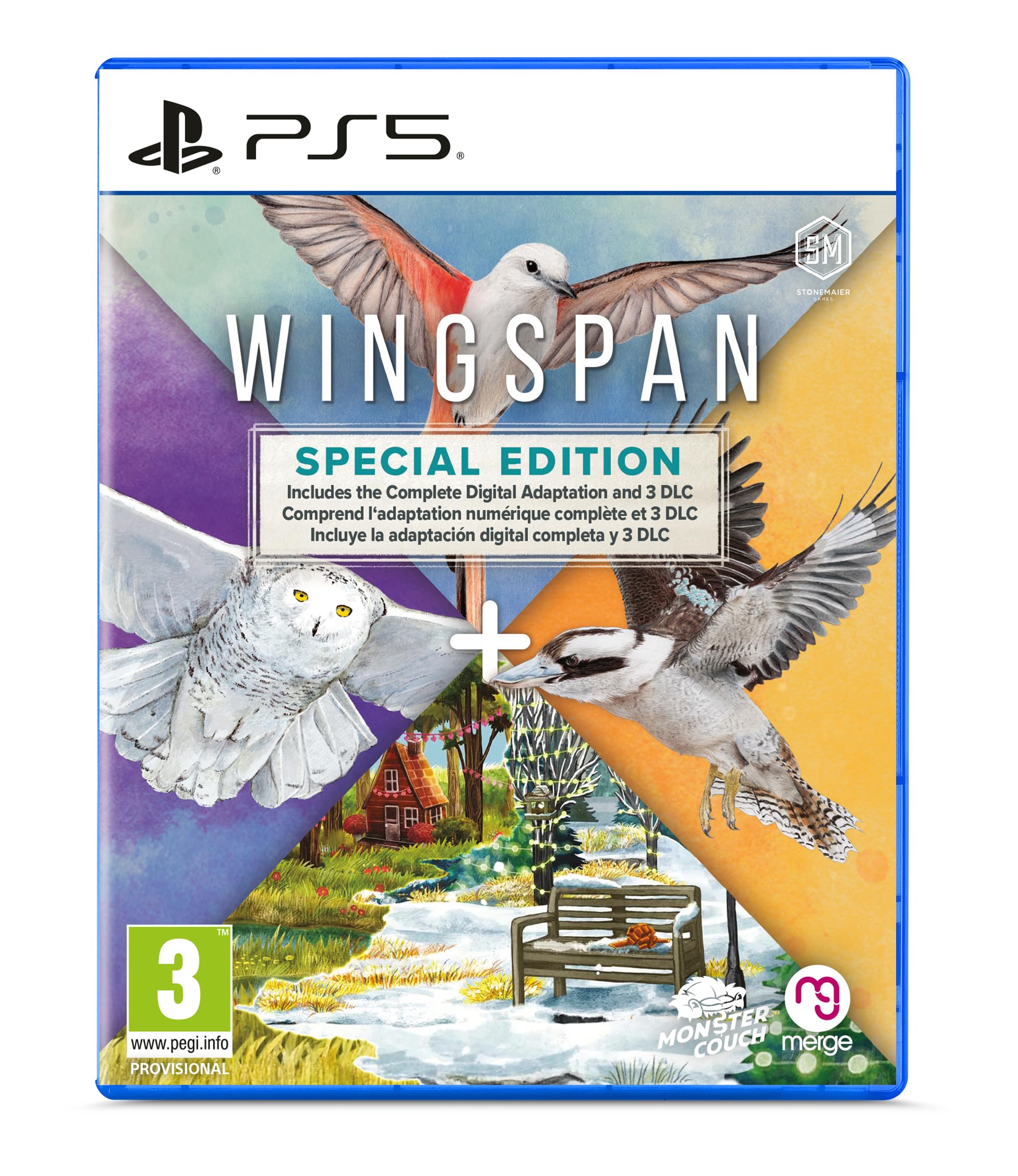 PRODUCT DETAILS 【商品情報】・商品名：Wingspan Special Edition (PlayStation 5)・対応機種：PlayStation 5（PS5）・仕様：北米版・言語：英語【コンディション】・海外直輸入品です。・パッケージに輸送によるスレ・小傷がある場合があります。 ■ 北米版ゲームについてのご注意（必ずお読みください） 【北米版 ゲームについてのご注意】こちらの商品は、北米版（海外仕様）のゲームソフトです。・PS5のゲームディスクはリージョンフリーのため、日本国内のPS5本体でもプレイいただけます。・ディスク版のため、ディスクドライブ非搭載のPS5 Digital Editionではご利用いただけません。・ゲーム内の表示および音声は英語です。日本語には対応しておりません。・追加コンテンツ（DLC）やオンライン機能のご利用には、北米（海外）アカウントが必要となる場合があります。・一部のタイトルでは、お手持ちの本体・環境により正常に動作しない場合があります。・海外版であることを理由とした返品・交換はお受けできません。 ■ ご注意 ・掲載画像は実物に近い色味になるよう調整しておりますが、ご利用の環境により差異が生じる場合があります。・複数店舗で在庫を共有しているため、ご注文後に在庫切れとなる場合がございます。・海外倉庫からのお取り寄せのため、発送までに数日〜2〜3週間程度かかる場合があります。 ■ 納期についてお届けの目安を必ずご確認ください。 ご注意 海外からの輸入品となります。海外輸送のため、外箱に軽微なスレ等がある場合がございますが、商品本体には影響ございません。 ※在庫状況は仕入先の在庫情報をもとに出来る限り正確に表示しておりますが、取寄せ商品のため、タイミングによりご注文後に欠品・キャンセルとなる場合がございます。