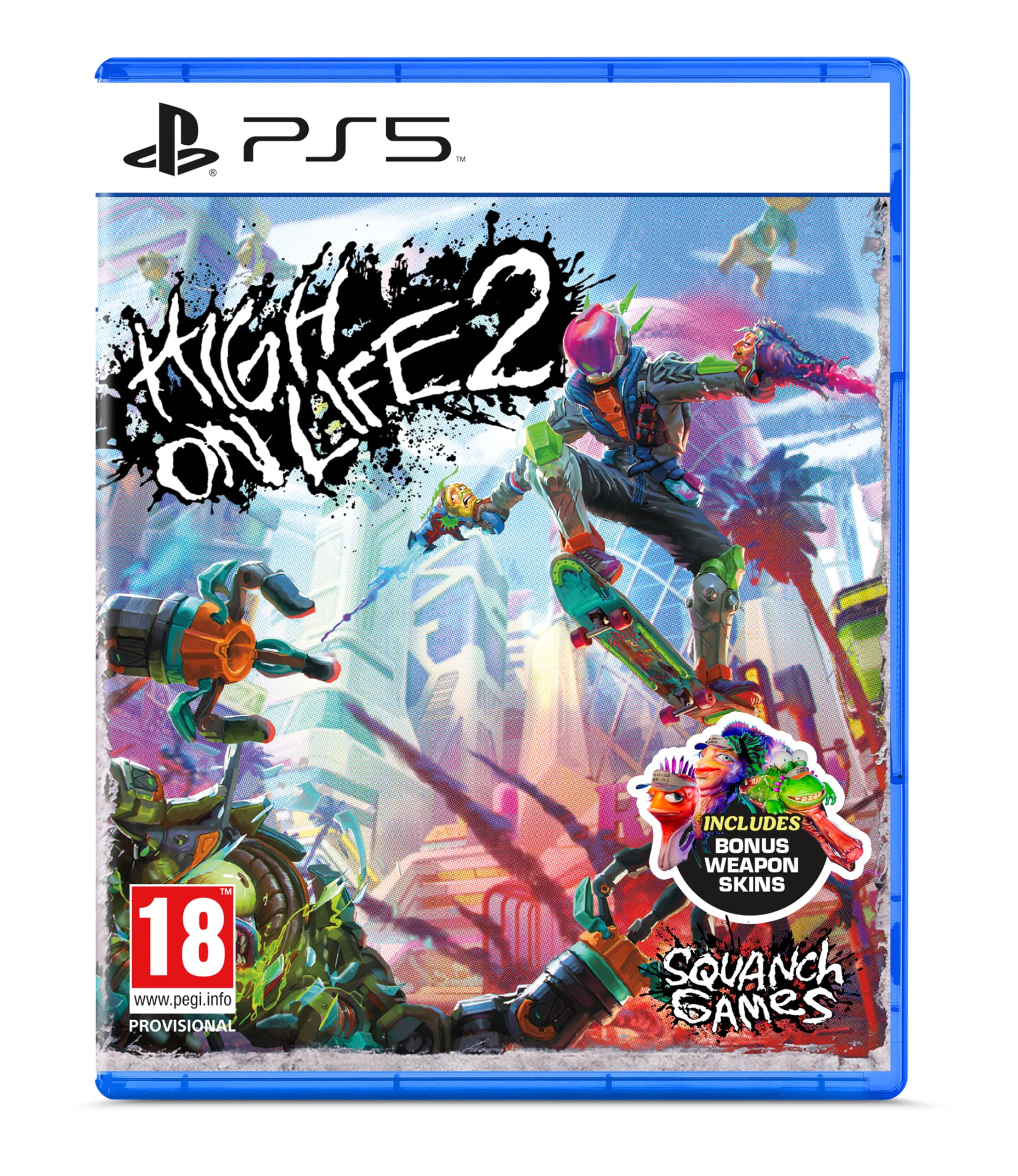 PRODUCT DETAILS 【商品情報】・商品名：High on Life 2 (Playstation 5)・対応機種：PlayStation 5（PS5）・仕様：北米版・言語：英語【コンディション】・海外直輸入品です。・パッケージに輸送によるスレ・小傷がある場合があります。 ■ 北米版ゲームについてのご注意（必ずお読みください） 【北米版 ゲームについてのご注意】こちらの商品は、北米版（海外仕様）のゲームソフトです。・PS5のゲームディスクはリージョンフリーのため、日本国内のPS5本体でもプレイいただけます。・ディスク版のため、ディスクドライブ非搭載のPS5 Digital Editionではご利用いただけません。・ゲーム内の表示および音声は英語です。日本語には対応しておりません。・追加コンテンツ（DLC）やオンライン機能のご利用には、北米（海外）アカウントが必要となる場合があります。・一部のタイトルでは、お手持ちの本体・環境により正常に動作しない場合があります。・海外版であることを理由とした返品・交換はお受けできません。 ■ ご注意 ・掲載画像は実物に近い色味になるよう調整しておりますが、ご利用の環境により差異が生じる場合があります。・複数店舗で在庫を共有しているため、ご注文後に在庫切れとなる場合がございます。・海外倉庫からのお取り寄せのため、発送までに数日〜2〜3週間程度かかる場合があります。 ■ 納期についてお届けの目安を必ずご確認ください。 ご注意 海外からの輸入品となります。海外輸送のため、外箱に軽微なスレ等がある場合がございますが、商品本体には影響ございません。 ※在庫状況は仕入先の在庫情報をもとに出来る限り正確に表示しておりますが、取寄せ商品のため、タイミングによりご注文後に欠品・キャンセルとなる場合がございます。