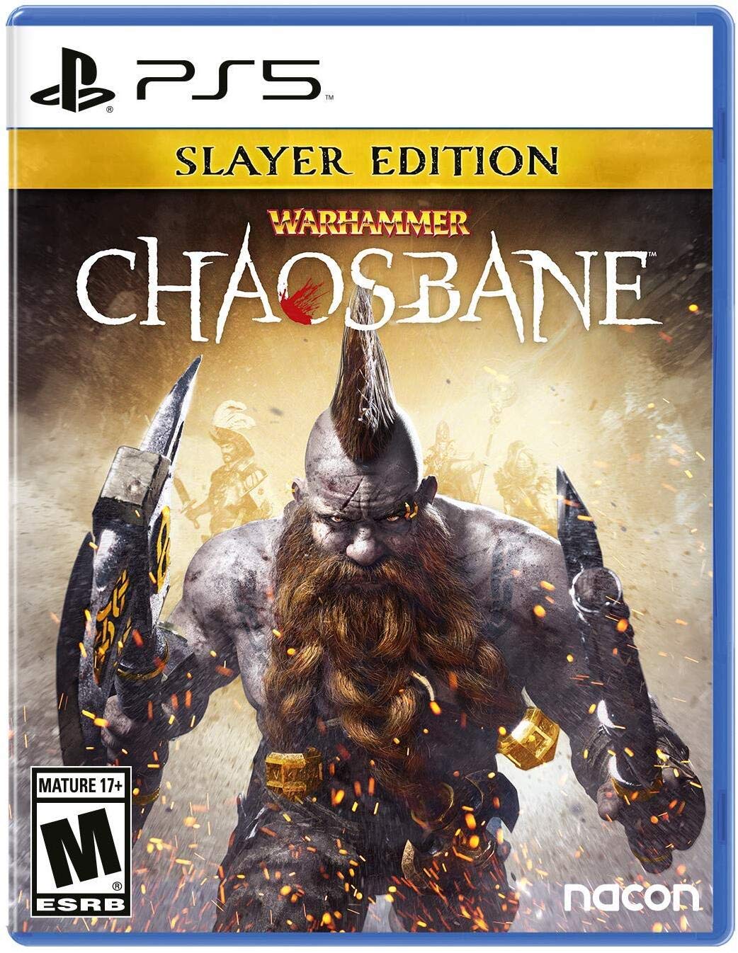 PRODUCT DETAILS 【商品情報】・商品名：Warhammer: Chaosbane Slayer Edition PS5・対応機種：PlayStation 5（PS5）・仕様：北米版・言語：英語【コンディション】・海外直輸入品です。・パッケージに輸送によるスレ・小傷がある場合があります。 ■ 北米版ゲームについてのご注意（必ずお読みください） 【北米版 ゲームについてのご注意】こちらの商品は、北米版（海外仕様）のゲームソフトです。・PS5のゲームディスクはリージョンフリーのため、日本国内のPS5本体でもプレイいただけます。・ディスク版のため、ディスクドライブ非搭載のPS5 Digital Editionではご利用いただけません。・ゲーム内の表示および音声は英語です。日本語には対応しておりません。・追加コンテンツ（DLC）やオンライン機能のご利用には、北米（海外）アカウントが必要となる場合があります。・一部のタイトルでは、お手持ちの本体・環境により正常に動作しない場合があります。・海外版であることを理由とした返品・交換はお受けできません。 ■ ご注意 ・掲載画像は実物に近い色味になるよう調整しておりますが、ご利用の環境により差異が生じる場合があります。・複数店舗で在庫を共有しているため、ご注文後に在庫切れとなる場合がございます。・海外倉庫からのお取り寄せのため、発送までに数日〜2〜3週間程度かかる場合があります。 ■ 納期についてお届けの目安を必ずご確認ください。 ご注意 海外からの輸入品となります。海外輸送のため、外箱に軽微なスレ等がある場合がございますが、商品本体には影響ございません。 ※在庫状況は仕入先の在庫情報をもとに出来る限り正確に表示しておりますが、取寄せ商品のため、タイミングによりご注文後に欠品・キャンセルとなる場合がございます。
