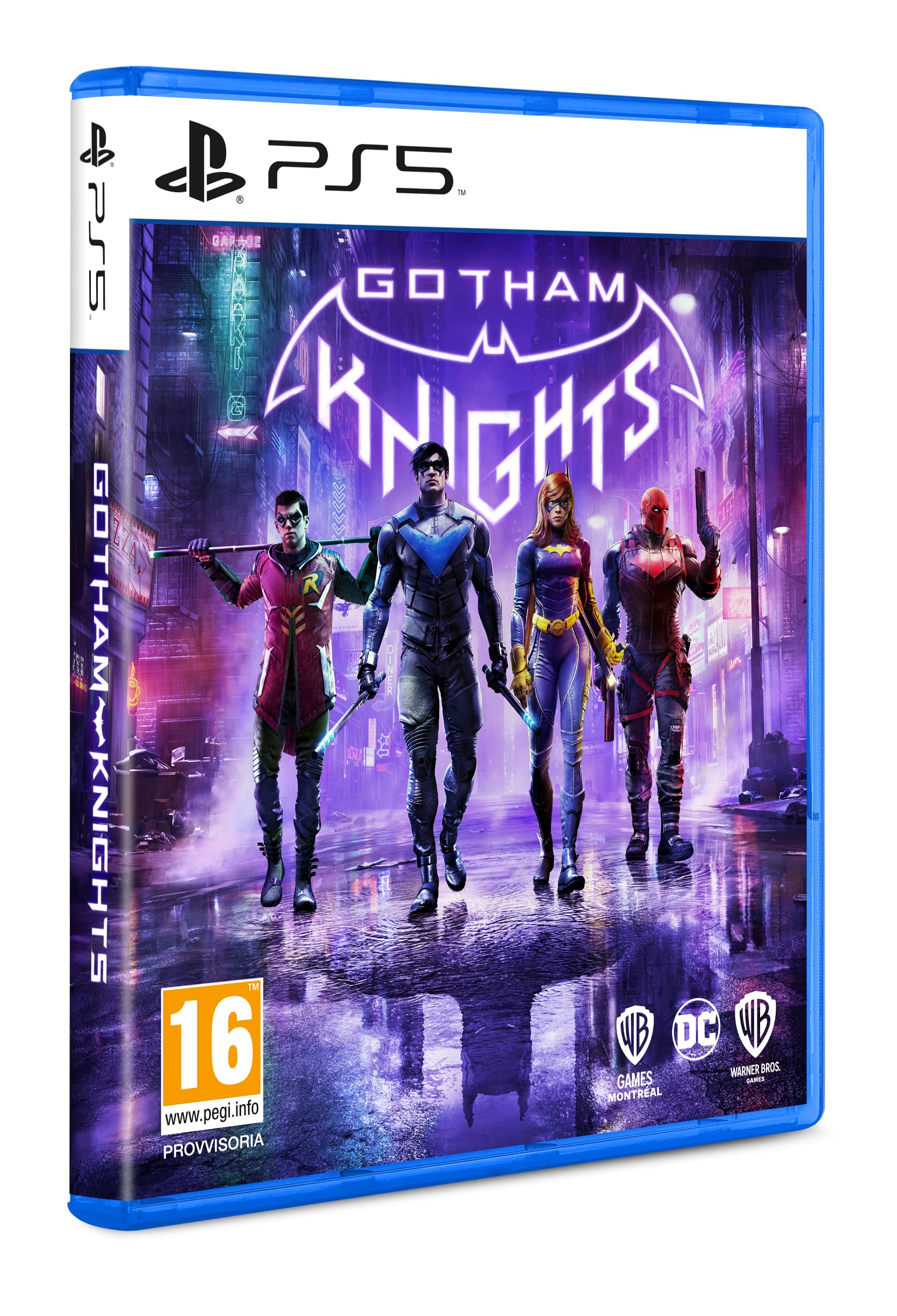 PRODUCT DETAILS 【商品情報】・商品名：Gotham Knights - For PlayStation 5・対応機種：PlayStation 5（PS5）・仕様：北米版・言語：英語【コンディション】・海外直輸入品です。・パッケージに輸送によるスレ・小傷がある場合があります。 ■ 北米版ゲームについてのご注意（必ずお読みください） 【北米版 ゲームについてのご注意】こちらの商品は、北米版（海外仕様）のゲームソフトです。・PS5のゲームディスクはリージョンフリーのため、日本国内のPS5本体でもプレイいただけます。・ディスク版のため、ディスクドライブ非搭載のPS5 Digital Editionではご利用いただけません。・ゲーム内の表示および音声は英語です。日本語には対応しておりません。・追加コンテンツ（DLC）やオンライン機能のご利用には、北米（海外）アカウントが必要となる場合があります。・一部のタイトルでは、お手持ちの本体・環境により正常に動作しない場合があります。・海外版であることを理由とした返品・交換はお受けできません。 ■ ご注意 ・掲載画像は実物に近い色味になるよう調整しておりますが、ご利用の環境により差異が生じる場合があります。・複数店舗で在庫を共有しているため、ご注文後に在庫切れとなる場合がございます。・海外倉庫からのお取り寄せのため、発送までに数日〜2〜3週間程度かかる場合があります。 ■ 納期についてお届けの目安を必ずご確認ください。 ご注意 海外からの輸入品となります。海外輸送のため、外箱に軽微なスレ等がある場合がございますが、商品本体には影響ございません。 ※在庫状況は仕入先の在庫情報をもとに出来る限り正確に表示しておりますが、取寄せ商品のため、タイミングによりご注文後に欠品・キャンセルとなる場合がございます。