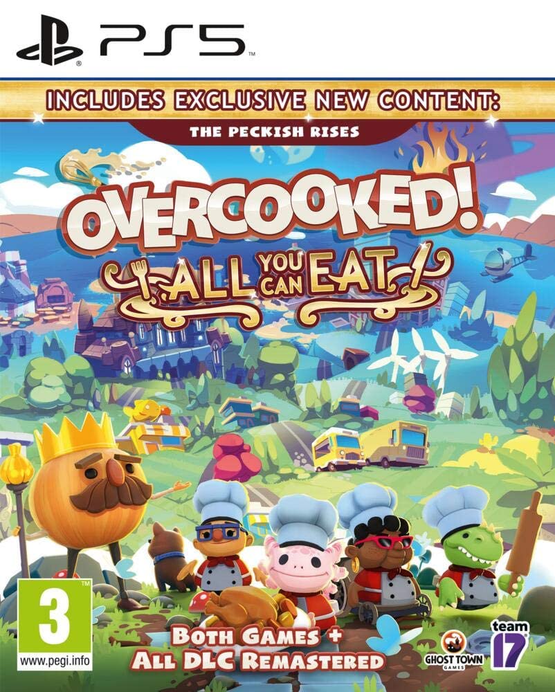PRODUCT DETAILS 【商品情報】・商品名：JUST FOR GAMES OVERCOOKED ALL YOU CAN EAT PS5・対応機種：PlayStation 5（PS5）・仕様：北米版・言語：英語【コンディション】・海外直輸入品です。・パッケージに輸送によるスレ・小傷がある場合があります。 ■ 北米版ゲームについてのご注意（必ずお読みください） 【北米版 ゲームについてのご注意】こちらの商品は、北米版（海外仕様）のゲームソフトです。・PS5のゲームディスクはリージョンフリーのため、日本国内のPS5本体でもプレイいただけます。・ディスク版のため、ディスクドライブ非搭載のPS5 Digital Editionではご利用いただけません。・ゲーム内の表示および音声は英語です。日本語には対応しておりません。・追加コンテンツ（DLC）やオンライン機能のご利用には、北米（海外）アカウントが必要となる場合があります。・一部のタイトルでは、お手持ちの本体・環境により正常に動作しない場合があります。・海外版であることを理由とした返品・交換はお受けできません。 ■ ご注意 ・掲載画像は実物に近い色味になるよう調整しておりますが、ご利用の環境により差異が生じる場合があります。・複数店舗で在庫を共有しているため、ご注文後に在庫切れとなる場合がございます。・海外倉庫からのお取り寄せのため、発送までに数日〜2〜3週間程度かかる場合があります。 ■ 納期についてお届けの目安を必ずご確認ください。 ご注意 海外からの輸入品となります。海外輸送のため、外箱に軽微なスレ等がある場合がございますが、商品本体には影響ございません。 ※在庫状況は仕入先の在庫情報をもとに出来る限り正確に表示しておりますが、取寄せ商品のため、タイミングによりご注文後に欠品・キャンセルとなる場合がございます。