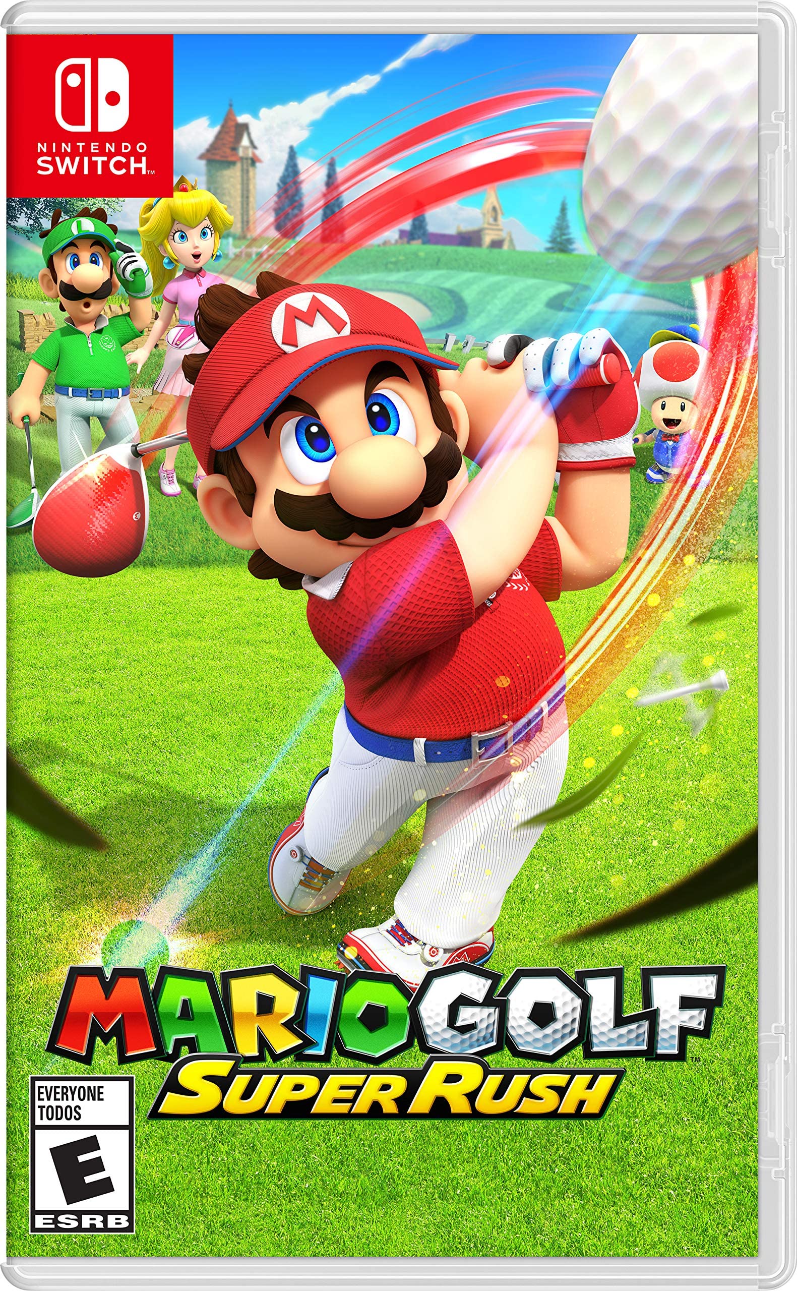 PRODUCT DETAILS 【商品情報】・商品名：Mario Golf: Super Rush - Nintendo Switch・対応機種：Nintendo Switch（ニンテンドースイッチ）・仕様：北米版・言語：英語【コンディション】・海外直輸入品です。・パッケージに輸送によるスレ・小傷がある場合があります。 ■ 日本国内のSwitch本体でプレイいただけます Nintendo Switchはリージョンフリーのため、北米版のゲームカードも日本国内で購入された本体でそのままプレイいただけます。 ■ 北米版ゲームについてのご注意（必ずお読みください） ・ゲーム内の表示および音声は英語です。タイトルによっては日本語に対応していない場合があります。・パッケージ・取扱説明書はすべて英語表記です。・追加コンテンツ（DLC）やオンライン機能のご利用には、北米（海外）のニンテンドーアカウントが必要となる場合があります。・日本国内で購入されたダウンロード版・セーブデータとの互換については保証いたしかねます。・海外版であることを理由とした返品・交換はお受けできません。 ■ ご注意 ・掲載画像は実物に近い色味になるよう調整しておりますが、ご利用の環境により差異が生じる場合があります。・複数店舗で在庫を共有しているため、ご注文後に在庫切れとなる場合がございます。・海外倉庫からのお取り寄せのため、発送までに数日〜2〜3週間程度かかる場合があります。 ■ 納期についてお届けの目安を必ずご確認ください。 ご注意 海外からの輸入品となります。海外輸送のため、外箱に軽微なスレ等がある場合がございますが、商品本体には影響ございません。 ※在庫状況は仕入先の在庫情報をもとに出来る限り正確に表示しておりますが、取寄せ商品のため、タイミングによりご注文後に欠品・キャンセルとなる場合がございます。