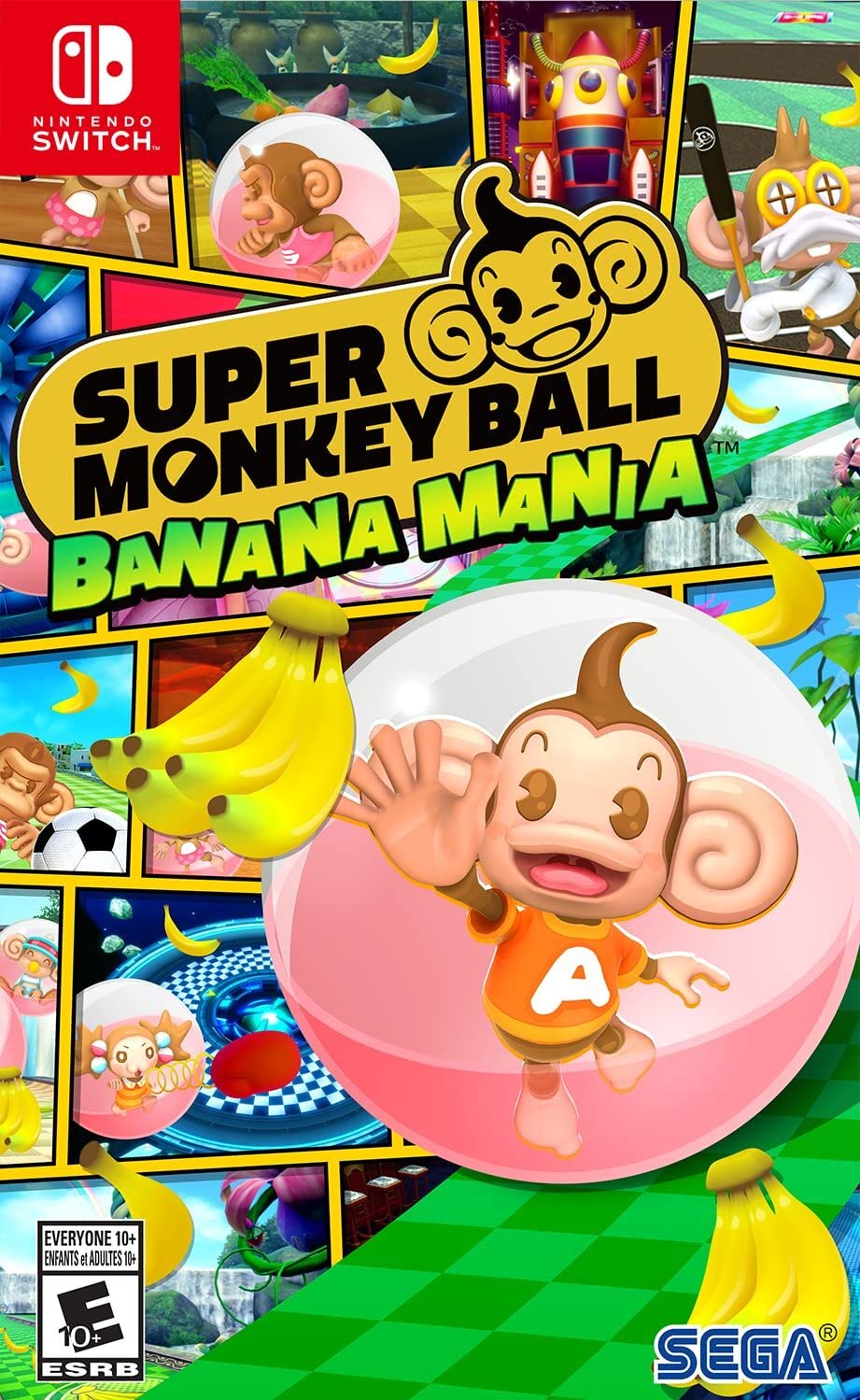 PRODUCT DETAILS 【商品情報】・商品名：Super Monkey Ball Banana Mania: Standard Edition - Nintendo Switch・対応機種：Nintendo Switch（ニンテンドースイッチ）・仕様：北米版・言語：英語【コンディション】・海外直輸入品です。・パッケージに輸送によるスレ・小傷がある場合があります。 ■ 日本国内のSwitch本体でプレイいただけます Nintendo Switchはリージョンフリーのため、北米版のゲームカードも日本国内で購入された本体でそのままプレイいただけます。 ■ 北米版ゲームについてのご注意（必ずお読みください） ・ゲーム内の表示および音声は英語です。タイトルによっては日本語に対応していない場合があります。・パッケージ・取扱説明書はすべて英語表記です。・追加コンテンツ（DLC）やオンライン機能のご利用には、北米（海外）のニンテンドーアカウントが必要となる場合があります。・日本国内で購入されたダウンロード版・セーブデータとの互換については保証いたしかねます。・海外版であることを理由とした返品・交換はお受けできません。 ■ ご注意 ・掲載画像は実物に近い色味になるよう調整しておりますが、ご利用の環境により差異が生じる場合があります。・複数店舗で在庫を共有しているため、ご注文後に在庫切れとなる場合がございます。・海外倉庫からのお取り寄せのため、発送までに数日〜2〜3週間程度かかる場合があります。 ■ 納期についてお届けの目安を必ずご確認ください。 ご注意 海外からの輸入品となります。海外輸送のため、外箱に軽微なスレ等がある場合がございますが、商品本体には影響ございません。 ※在庫状況は仕入先の在庫情報をもとに出来る限り正確に表示しておりますが、取寄せ商品のため、タイミングによりご注文後に欠品・キャンセルとなる場合がございます。
