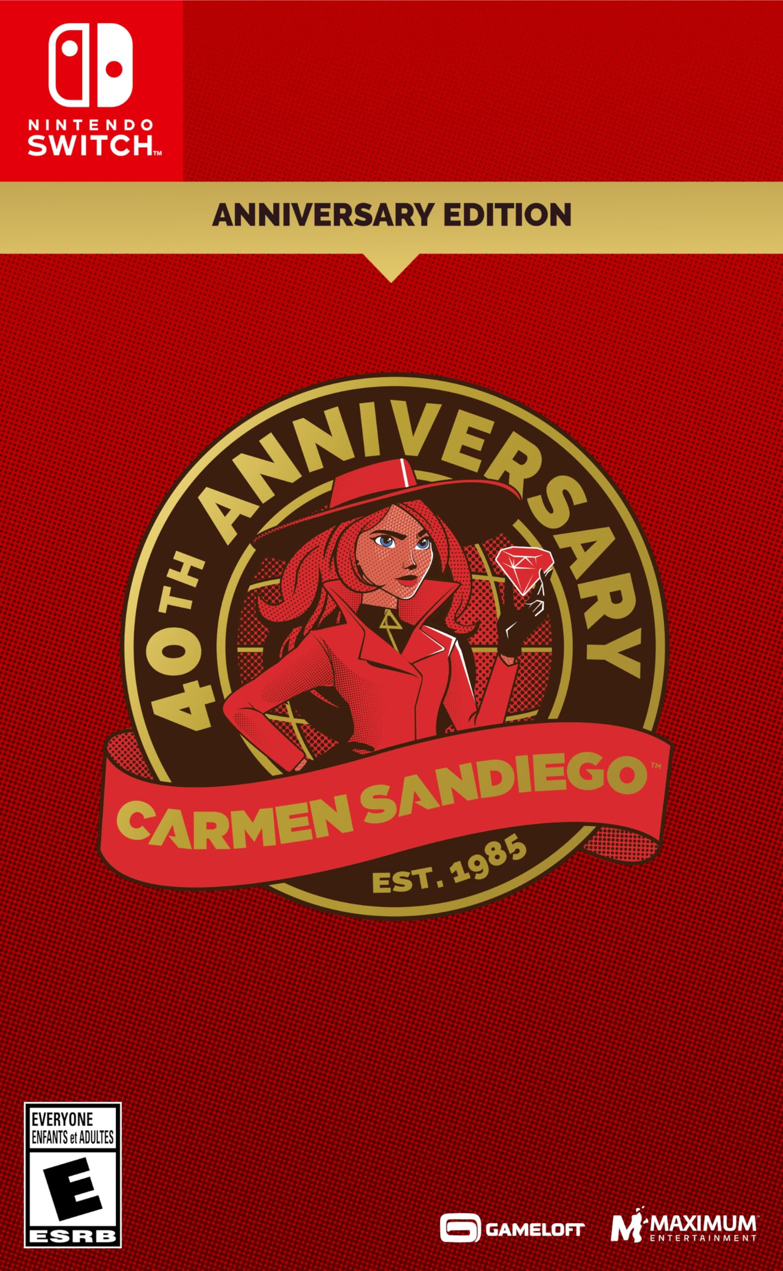PRODUCT DETAILS 【商品情報】・商品名：Carmen Sandiego 40th Anniversary Edition Nintendo Switch・対応機種：Nintendo Switch（ニンテンドースイッチ）・仕様：北米版・言語：英語【コンディション】・海外直輸入品です。・パッケージに輸送によるスレ・小傷がある場合があります。 ■ 日本国内のSwitch本体でプレイいただけます Nintendo Switchはリージョンフリーのため、北米版のゲームカードも日本国内で購入された本体でそのままプレイいただけます。 ■ 北米版ゲームについてのご注意（必ずお読みください） ・ゲーム内の表示および音声は英語です。タイトルによっては日本語に対応していない場合があります。・パッケージ・取扱説明書はすべて英語表記です。・追加コンテンツ（DLC）やオンライン機能のご利用には、北米（海外）のニンテンドーアカウントが必要となる場合があります。・日本国内で購入されたダウンロード版・セーブデータとの互換については保証いたしかねます。・海外版であることを理由とした返品・交換はお受けできません。 ■ ご注意 ・掲載画像は実物に近い色味になるよう調整しておりますが、ご利用の環境により差異が生じる場合があります。・複数店舗で在庫を共有しているため、ご注文後に在庫切れとなる場合がございます。・海外倉庫からのお取り寄せのため、発送までに数日〜2〜3週間程度かかる場合があります。 ■ 納期についてお届けの目安を必ずご確認ください。 ご注意 海外からの輸入品となります。海外輸送のため、外箱に軽微なスレ等がある場合がございますが、商品本体には影響ございません。 ※在庫状況は仕入先の在庫情報をもとに出来る限り正確に表示しておりますが、取寄せ商品のため、タイミングによりご注文後に欠品・キャンセルとなる場合がございます。