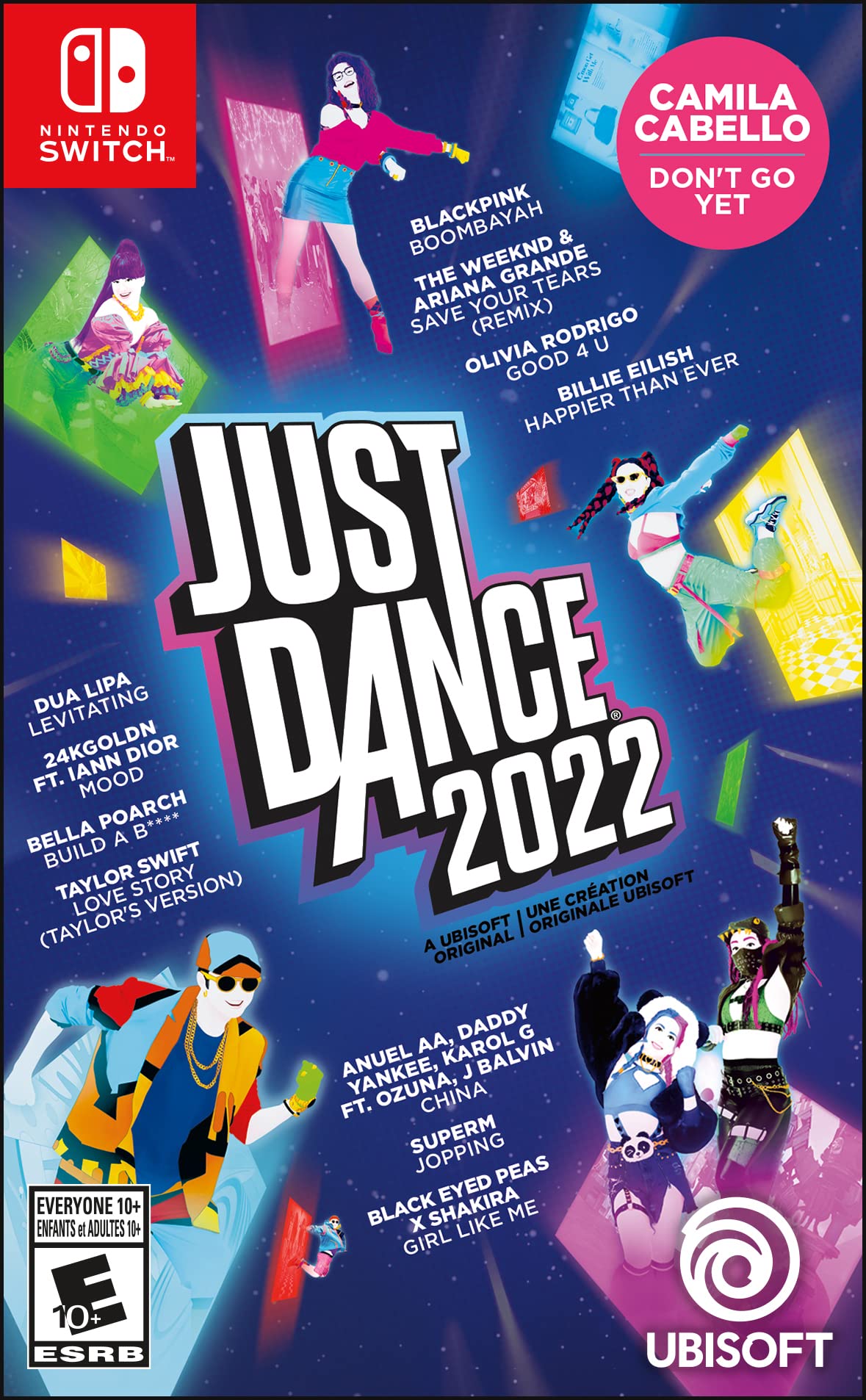 PRODUCT DETAILS 【商品情報】・商品名：Just Dance 2022 - Nintendo Switch・対応機種：Nintendo Switch（ニンテンドースイッチ）・仕様：北米版・言語：英語【コンディション】・海外直輸入品です。・パッケージに輸送によるスレ・小傷がある場合があります。 ■ 日本国内のSwitch本体でプレイいただけます Nintendo Switchはリージョンフリーのため、北米版のゲームカードも日本国内で購入された本体でそのままプレイいただけます。 ■ 北米版ゲームについてのご注意（必ずお読みください） ・ゲーム内の表示および音声は英語です。タイトルによっては日本語に対応していない場合があります。・パッケージ・取扱説明書はすべて英語表記です。・追加コンテンツ（DLC）やオンライン機能のご利用には、北米（海外）のニンテンドーアカウントが必要となる場合があります。・日本国内で購入されたダウンロード版・セーブデータとの互換については保証いたしかねます。・海外版であることを理由とした返品・交換はお受けできません。 ■ ご注意 ・掲載画像は実物に近い色味になるよう調整しておりますが、ご利用の環境により差異が生じる場合があります。・複数店舗で在庫を共有しているため、ご注文後に在庫切れとなる場合がございます。・海外倉庫からのお取り寄せのため、発送までに数日〜2〜3週間程度かかる場合があります。 ■ 納期についてお届けの目安を必ずご確認ください。 ご注意 海外からの輸入品となります。海外輸送のため、外箱に軽微なスレ等がある場合がございますが、商品本体には影響ございません。 ※在庫状況は仕入先の在庫情報をもとに出来る限り正確に表示しておりますが、取寄せ商品のため、タイミングによりご注文後に欠品・キャンセルとなる場合がございます。