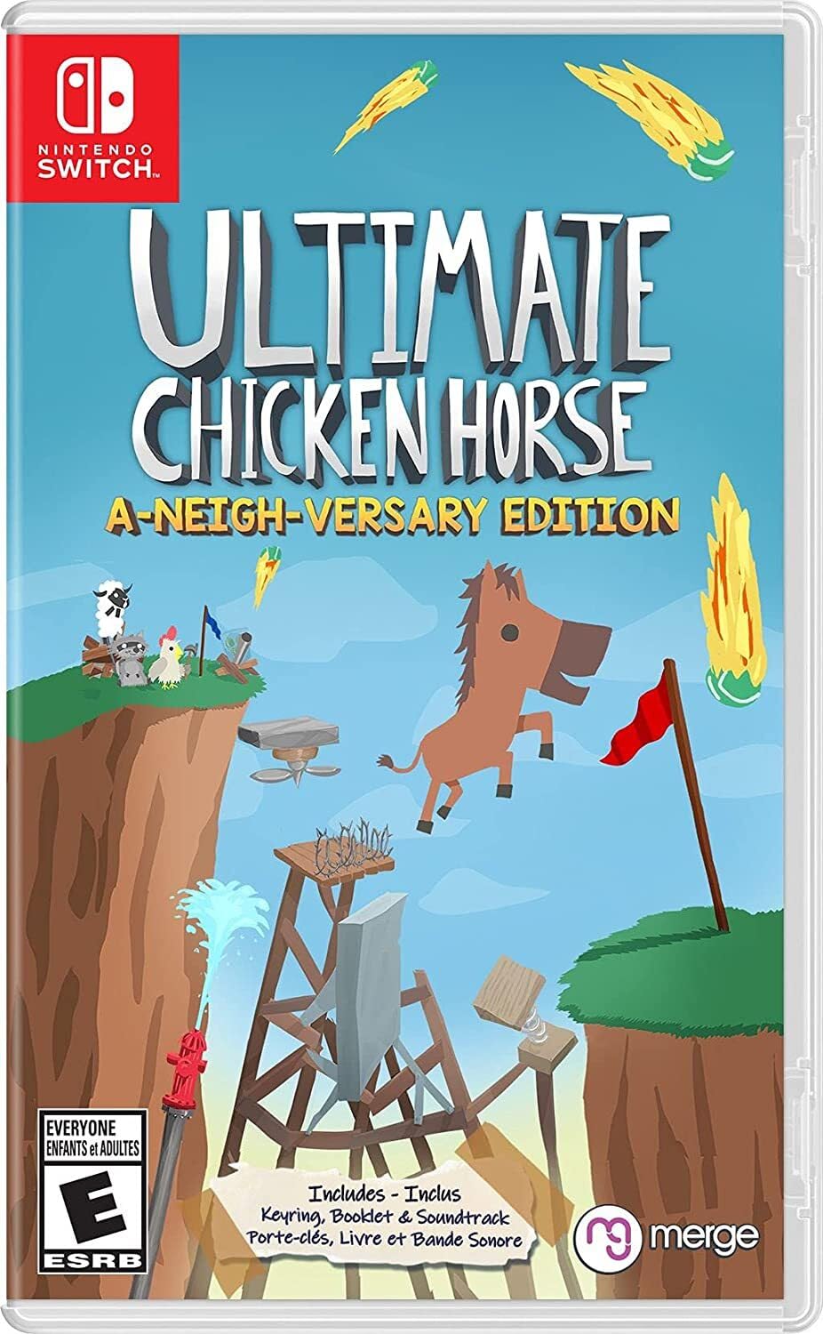 PRODUCT DETAILS 【商品情報】・商品名：Ultimate Chicken Horse - A-Neigh-Versary Edition - Nintendo Switch・対応機種：Nintendo Switch（ニンテンドースイッチ）・仕様：北米版・言語：英語【コンディション】・海外直輸入品です。・パッケージに輸送によるスレ・小傷がある場合があります。 ■ 日本国内のSwitch本体でプレイいただけます Nintendo Switchはリージョンフリーのため、北米版のゲームカードも日本国内で購入された本体でそのままプレイいただけます。 ■ 北米版ゲームについてのご注意（必ずお読みください） ・ゲーム内の表示および音声は英語です。タイトルによっては日本語に対応していない場合があります。・パッケージ・取扱説明書はすべて英語表記です。・追加コンテンツ（DLC）やオンライン機能のご利用には、北米（海外）のニンテンドーアカウントが必要となる場合があります。・日本国内で購入されたダウンロード版・セーブデータとの互換については保証いたしかねます。・海外版であることを理由とした返品・交換はお受けできません。 ■ ご注意 ・掲載画像は実物に近い色味になるよう調整しておりますが、ご利用の環境により差異が生じる場合があります。・複数店舗で在庫を共有しているため、ご注文後に在庫切れとなる場合がございます。・海外倉庫からのお取り寄せのため、発送までに数日〜2〜3週間程度かかる場合があります。 ■ 納期についてお届けの目安を必ずご確認ください。 ご注意 海外からの輸入品となります。海外輸送のため、外箱に軽微なスレ等がある場合がございますが、商品本体には影響ございません。 ※在庫状況は仕入先の在庫情報をもとに出来る限り正確に表示しておりますが、取寄せ商品のため、タイミングによりご注文後に欠品・キャンセルとなる場合がございます。