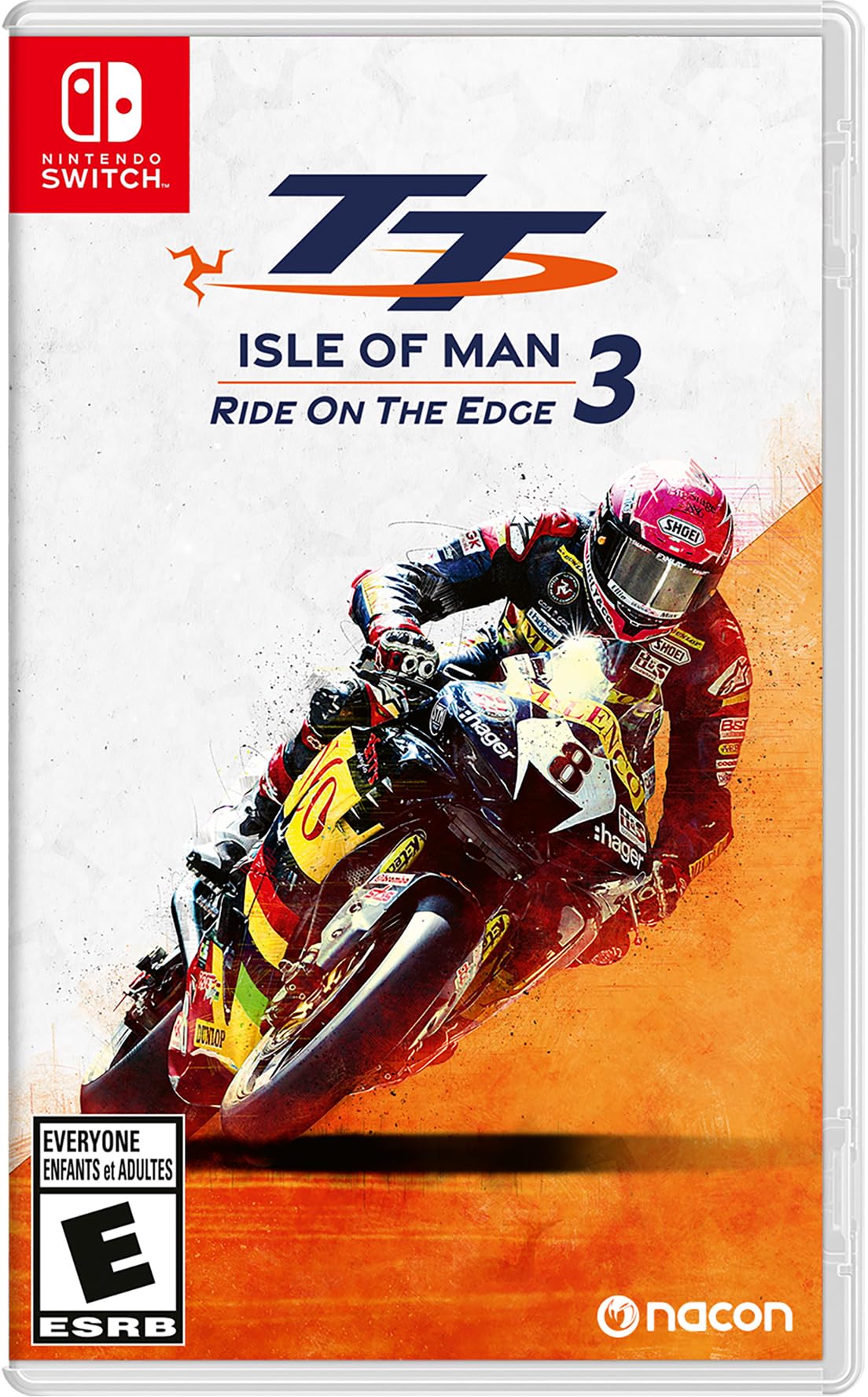 PRODUCT DETAILS 【商品情報】・商品名：TT Isle of Man: Ride on the Edge 3 Nintendo Switch・対応機種：Nintendo Switch（ニンテンドースイッチ）・仕様：北米版・言語：英語【コンディション】・海外直輸入品です。・パッケージに輸送によるスレ・小傷がある場合があります。 ■ 日本国内のSwitch本体でプレイいただけます Nintendo Switchはリージョンフリーのため、北米版のゲームカードも日本国内で購入された本体でそのままプレイいただけます。 ■ 北米版ゲームについてのご注意（必ずお読みください） ・ゲーム内の表示および音声は英語です。タイトルによっては日本語に対応していない場合があります。・パッケージ・取扱説明書はすべて英語表記です。・追加コンテンツ（DLC）やオンライン機能のご利用には、北米（海外）のニンテンドーアカウントが必要となる場合があります。・日本国内で購入されたダウンロード版・セーブデータとの互換については保証いたしかねます。・海外版であることを理由とした返品・交換はお受けできません。 ■ ご注意 ・掲載画像は実物に近い色味になるよう調整しておりますが、ご利用の環境により差異が生じる場合があります。・複数店舗で在庫を共有しているため、ご注文後に在庫切れとなる場合がございます。・海外倉庫からのお取り寄せのため、発送までに数日〜2〜3週間程度かかる場合があります。 ■ 納期についてお届けの目安を必ずご確認ください。 ご注意 海外からの輸入品となります。海外輸送のため、外箱に軽微なスレ等がある場合がございますが、商品本体には影響ございません。 ※在庫状況は仕入先の在庫情報をもとに出来る限り正確に表示しておりますが、取寄せ商品のため、タイミングによりご注文後に欠品・キャンセルとなる場合がございます。