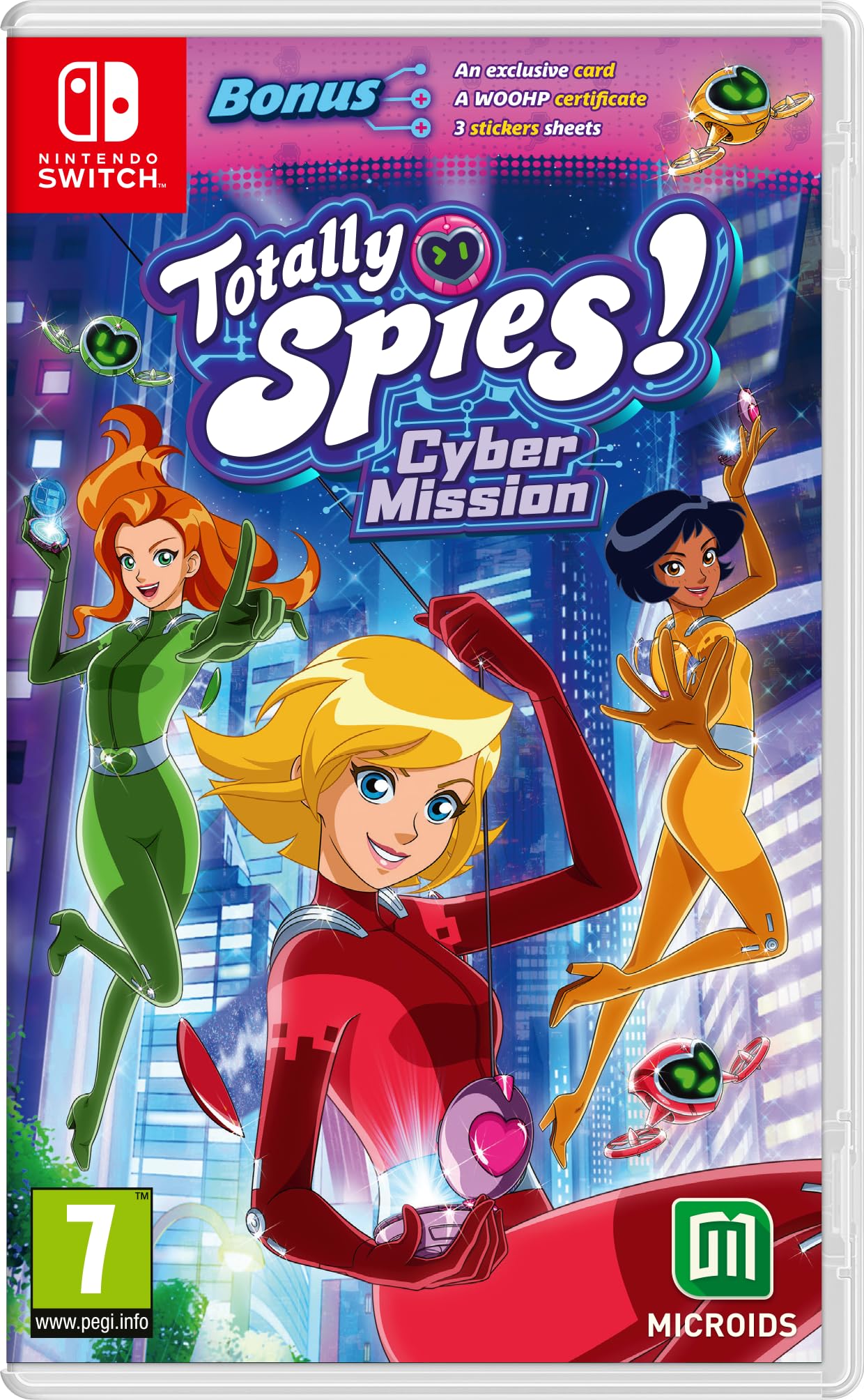 PRODUCT DETAILS 【商品情報】・商品名：Totally Spies - Cyber Mission - Switch・対応機種：Nintendo Switch（ニンテンドースイッチ）・仕様：北米版・言語：英語【コンディション】・海外直輸入品です。・パッケージに輸送によるスレ・小傷がある場合があります。 ■ 日本国内のSwitch本体でプレイいただけます Nintendo Switchはリージョンフリーのため、北米版のゲームカードも日本国内で購入された本体でそのままプレイいただけます。 ■ 北米版ゲームについてのご注意（必ずお読みください） ・ゲーム内の表示および音声は英語です。タイトルによっては日本語に対応していない場合があります。・パッケージ・取扱説明書はすべて英語表記です。・追加コンテンツ（DLC）やオンライン機能のご利用には、北米（海外）のニンテンドーアカウントが必要となる場合があります。・日本国内で購入されたダウンロード版・セーブデータとの互換については保証いたしかねます。・海外版であることを理由とした返品・交換はお受けできません。 ■ ご注意 ・掲載画像は実物に近い色味になるよう調整しておりますが、ご利用の環境により差異が生じる場合があります。・複数店舗で在庫を共有しているため、ご注文後に在庫切れとなる場合がございます。・海外倉庫からのお取り寄せのため、発送までに数日〜2〜3週間程度かかる場合があります。 ■ 納期についてお届けの目安を必ずご確認ください。 ご注意 海外からの輸入品となります。海外輸送のため、外箱に軽微なスレ等がある場合がございますが、商品本体には影響ございません。 ※在庫状況は仕入先の在庫情報をもとに出来る限り正確に表示しておりますが、取寄せ商品のため、タイミングによりご注文後に欠品・キャンセルとなる場合がございます。