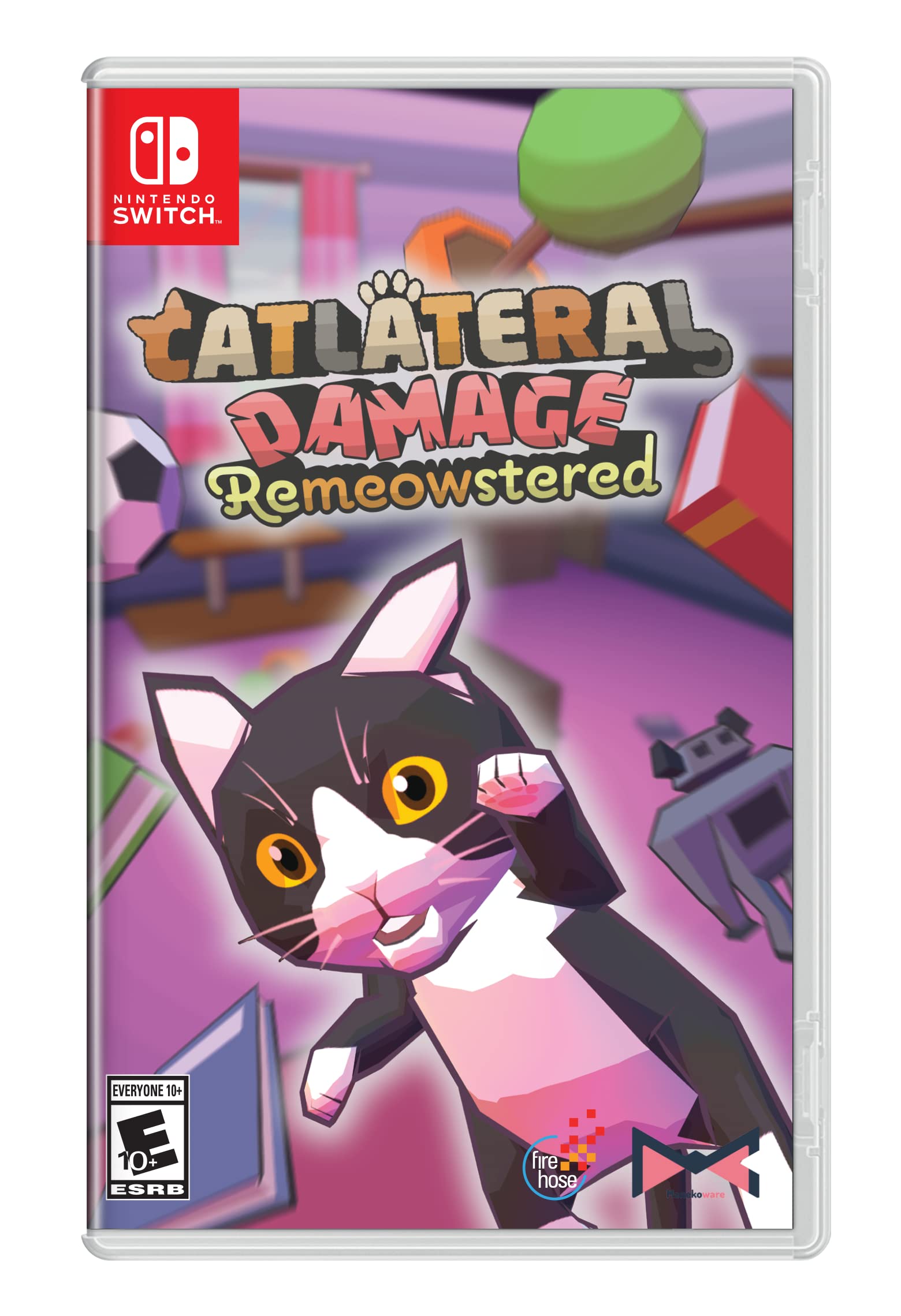 PRODUCT DETAILS 【商品情報】・商品名：Catlateral Damage: Remeowstered - Nintendo Switch・対応機種：Nintendo Switch（ニンテンドースイッチ）・仕様：北米版・言語：英語【コンディション】・海外直輸入品です。・パッケージに輸送によるスレ・小傷がある場合があります。 ■ 日本国内のSwitch本体でプレイいただけます Nintendo Switchはリージョンフリーのため、北米版のゲームカードも日本国内で購入された本体でそのままプレイいただけます。 ■ 北米版ゲームについてのご注意（必ずお読みください） ・ゲーム内の表示および音声は英語です。タイトルによっては日本語に対応していない場合があります。・パッケージ・取扱説明書はすべて英語表記です。・追加コンテンツ（DLC）やオンライン機能のご利用には、北米（海外）のニンテンドーアカウントが必要となる場合があります。・日本国内で購入されたダウンロード版・セーブデータとの互換については保証いたしかねます。・海外版であることを理由とした返品・交換はお受けできません。 ■ ご注意 ・掲載画像は実物に近い色味になるよう調整しておりますが、ご利用の環境により差異が生じる場合があります。・複数店舗で在庫を共有しているため、ご注文後に在庫切れとなる場合がございます。・海外倉庫からのお取り寄せのため、発送までに数日〜2〜3週間程度かかる場合があります。 ■ 納期についてお届けの目安を必ずご確認ください。 ご注意 海外からの輸入品となります。海外輸送のため、外箱に軽微なスレ等がある場合がございますが、商品本体には影響ございません。 ※在庫状況は仕入先の在庫情報をもとに出来る限り正確に表示しておりますが、取寄せ商品のため、タイミングによりご注文後に欠品・キャンセルとなる場合がございます。