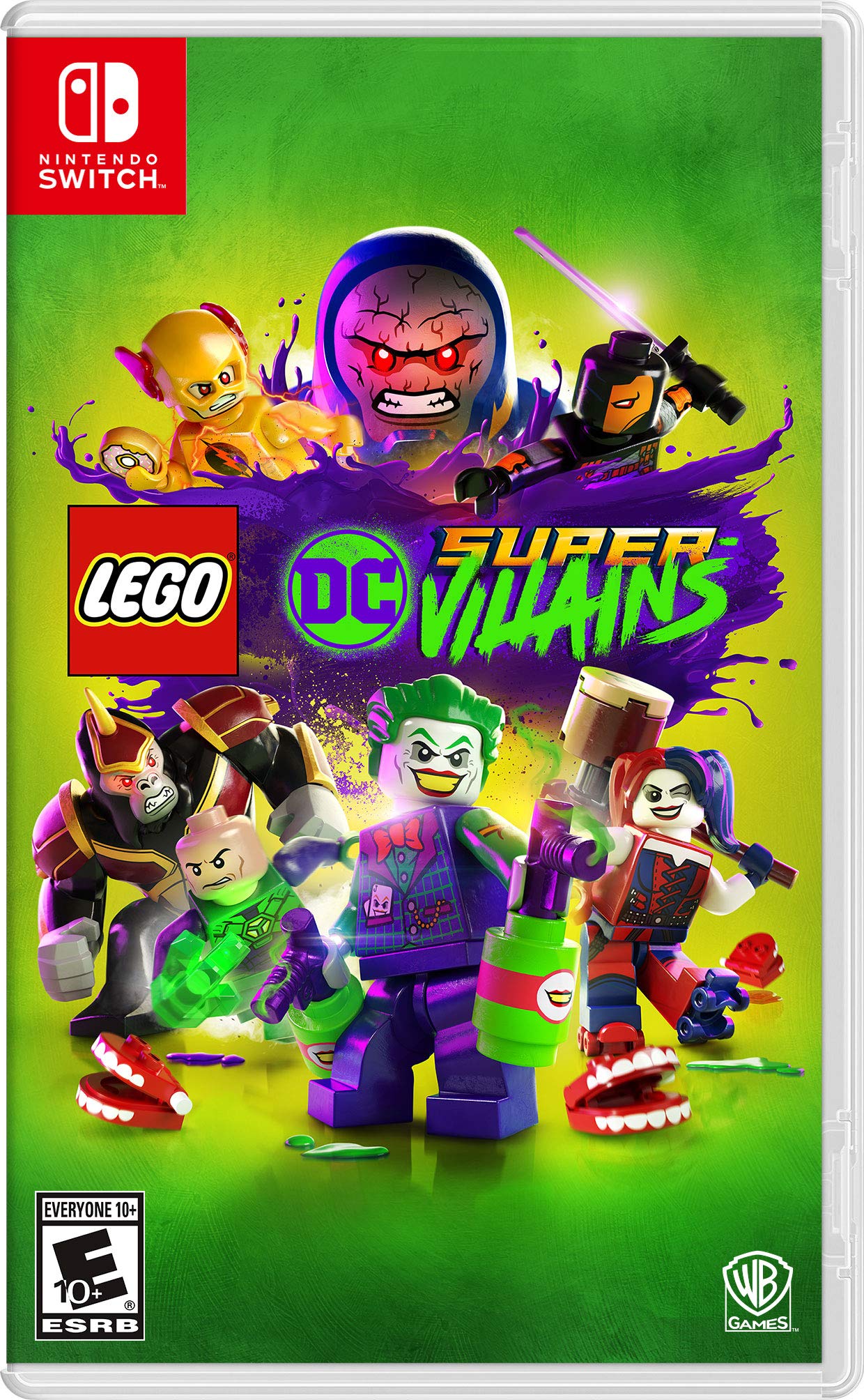 PRODUCT DETAILS 【商品情報】・商品名：LEGO DC VILLAINS SWITCH・対応機種：Nintendo Switch（ニンテンドースイッチ）・仕様：北米版・言語：英語【コンディション】・海外直輸入品です。・パッケージに輸送によるスレ・小傷がある場合があります。 ■ 日本国内のSwitch本体でプレイいただけます Nintendo Switchはリージョンフリーのため、北米版のゲームカードも日本国内で購入された本体でそのままプレイいただけます。 ■ 北米版ゲームについてのご注意（必ずお読みください） ・ゲーム内の表示および音声は英語です。タイトルによっては日本語に対応していない場合があります。・パッケージ・取扱説明書はすべて英語表記です。・追加コンテンツ（DLC）やオンライン機能のご利用には、北米（海外）のニンテンドーアカウントが必要となる場合があります。・日本国内で購入されたダウンロード版・セーブデータとの互換については保証いたしかねます。・海外版であることを理由とした返品・交換はお受けできません。 ■ ご注意 ・掲載画像は実物に近い色味になるよう調整しておりますが、ご利用の環境により差異が生じる場合があります。・複数店舗で在庫を共有しているため、ご注文後に在庫切れとなる場合がございます。・海外倉庫からのお取り寄せのため、発送までに数日〜2〜3週間程度かかる場合があります。 ■ 納期についてお届けの目安を必ずご確認ください。 ご注意 海外からの輸入品となります。海外輸送のため、外箱に軽微なスレ等がある場合がございますが、商品本体には影響ございません。 ※在庫状況は仕入先の在庫情報をもとに出来る限り正確に表示しておりますが、取寄せ商品のため、タイミングによりご注文後に欠品・キャンセルとなる場合がございます。