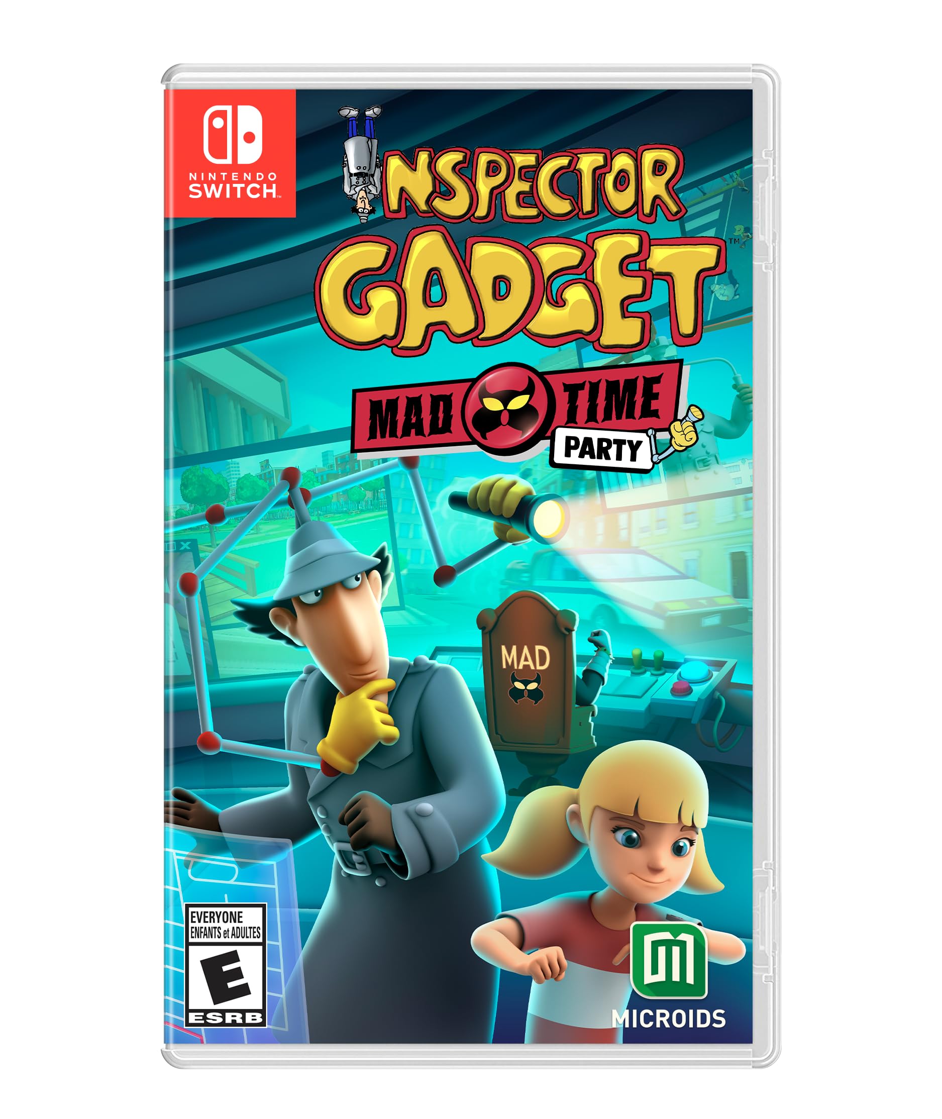 PRODUCT DETAILS 【商品情報】・商品名：Inspector Gadget: Mad Time Party Nintendo Switch・対応機種：Nintendo Switch（ニンテンドースイッチ）・仕様：北米版・言語：英語【コンディション】・海外直輸入品です。・パッケージに輸送によるスレ・小傷がある場合があります。 ■ 日本国内のSwitch本体でプレイいただけます Nintendo Switchはリージョンフリーのため、北米版のゲームカードも日本国内で購入された本体でそのままプレイいただけます。 ■ 北米版ゲームについてのご注意（必ずお読みください） ・ゲーム内の表示および音声は英語です。タイトルによっては日本語に対応していない場合があります。・パッケージ・取扱説明書はすべて英語表記です。・追加コンテンツ（DLC）やオンライン機能のご利用には、北米（海外）のニンテンドーアカウントが必要となる場合があります。・日本国内で購入されたダウンロード版・セーブデータとの互換については保証いたしかねます。・海外版であることを理由とした返品・交換はお受けできません。 ■ ご注意 ・掲載画像は実物に近い色味になるよう調整しておりますが、ご利用の環境により差異が生じる場合があります。・複数店舗で在庫を共有しているため、ご注文後に在庫切れとなる場合がございます。・海外倉庫からのお取り寄せのため、発送までに数日〜2〜3週間程度かかる場合があります。 ■ 納期についてお届けの目安を必ずご確認ください。 ご注意 海外からの輸入品となります。海外輸送のため、外箱に軽微なスレ等がある場合がございますが、商品本体には影響ございません。 ※在庫状況は仕入先の在庫情報をもとに出来る限り正確に表示しておりますが、取寄せ商品のため、タイミングによりご注文後に欠品・キャンセルとなる場合がございます。