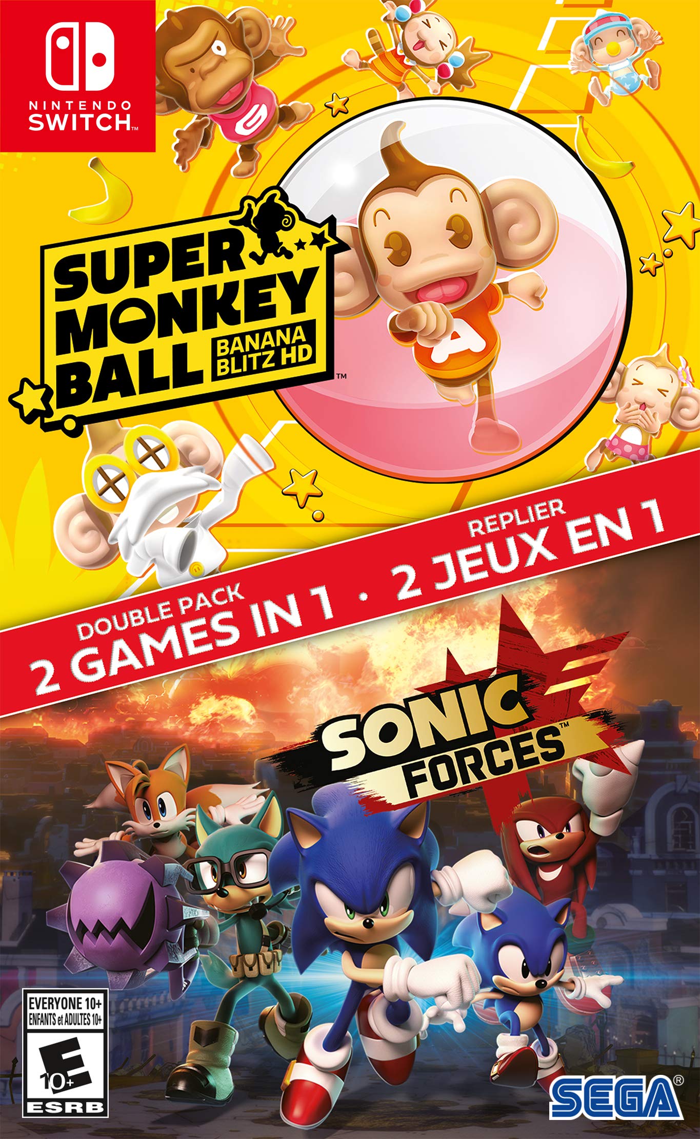 Sonic Forces + Super Monkey Ball: Banana Blitz for Nintendo Switch 北米版 Nintendo Switch ニンテンドースイッチ 海外版ソフト