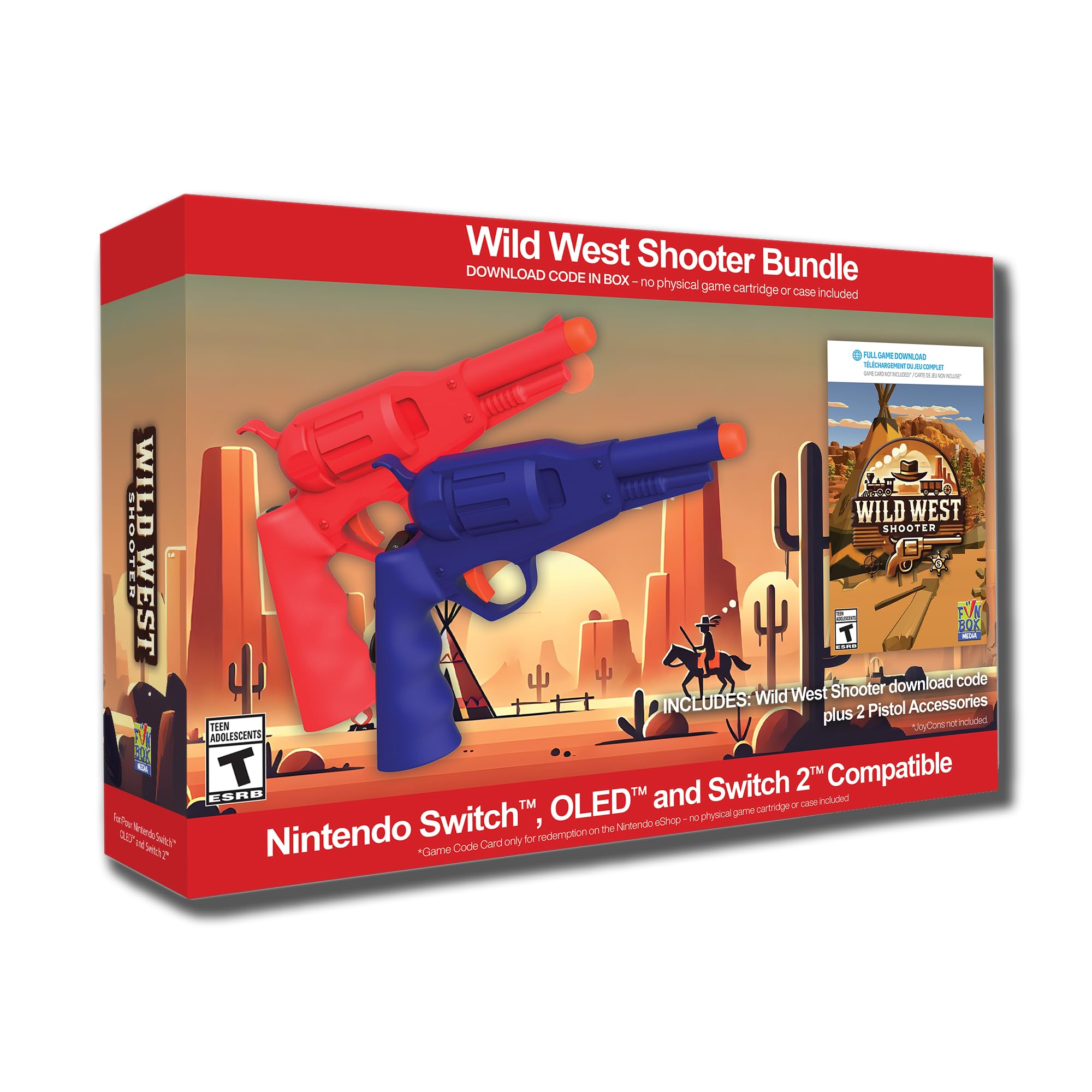 PRODUCT DETAILS 【商品情報】・商品名：Wild West Shooter Bundle - Nintendo Switch・対応機種：Nintendo Switch（ニンテンドースイッチ）・仕様：北米版・言語：英語【コンディション】・海外直輸入品です。・パッケージに輸送によるスレ・小傷がある場合があります。 ■ 日本国内のSwitch本体でプレイいただけます Nintendo Switchはリージョンフリーのため、北米版のゲームカードも日本国内で購入された本体でそのままプレイいただけます。 ■ 北米版ゲームについてのご注意（必ずお読みください） ・ゲーム内の表示および音声は英語です。タイトルによっては日本語に対応していない場合があります。・パッケージ・取扱説明書はすべて英語表記です。・追加コンテンツ（DLC）やオンライン機能のご利用には、北米（海外）のニンテンドーアカウントが必要となる場合があります。・日本国内で購入されたダウンロード版・セーブデータとの互換については保証いたしかねます。・海外版であることを理由とした返品・交換はお受けできません。 ■ ご注意 ・掲載画像は実物に近い色味になるよう調整しておりますが、ご利用の環境により差異が生じる場合があります。・複数店舗で在庫を共有しているため、ご注文後に在庫切れとなる場合がございます。・海外倉庫からのお取り寄せのため、発送までに数日〜2〜3週間程度かかる場合があります。 ■ 納期についてお届けの目安を必ずご確認ください。 ご注意 海外からの輸入品となります。海外輸送のため、外箱に軽微なスレ等がある場合がございますが、商品本体には影響ございません。 ※在庫状況は仕入先の在庫情報をもとに出来る限り正確に表示しておりますが、取寄せ商品のため、タイミングによりご注文後に欠品・キャンセルとなる場合がございます。