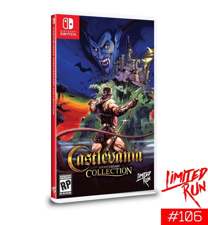PRODUCT DETAILS 【商品情報】・商品名：Castlevania Anniversary Collection (Limited Run #106) - For Nintendo Switch・対応機種：Nintendo Switch（ニンテンドースイッチ）・仕様：北米版・言語：英語【コンディション】・海外直輸入品です。・パッケージに輸送によるスレ・小傷がある場合があります。 ■ 日本国内のSwitch本体でプレイいただけます Nintendo Switchはリージョンフリーのため、北米版のゲームカードも日本国内で購入された本体でそのままプレイいただけます。 ■ 北米版ゲームについてのご注意（必ずお読みください） ・ゲーム内の表示および音声は英語です。タイトルによっては日本語に対応していない場合があります。・パッケージ・取扱説明書はすべて英語表記です。・追加コンテンツ（DLC）やオンライン機能のご利用には、北米（海外）のニンテンドーアカウントが必要となる場合があります。・日本国内で購入されたダウンロード版・セーブデータとの互換については保証いたしかねます。・海外版であることを理由とした返品・交換はお受けできません。 ■ ご注意 ・掲載画像は実物に近い色味になるよう調整しておりますが、ご利用の環境により差異が生じる場合があります。・複数店舗で在庫を共有しているため、ご注文後に在庫切れとなる場合がございます。・海外倉庫からのお取り寄せのため、発送までに数日〜2〜3週間程度かかる場合があります。 ■ 納期についてお届けの目安を必ずご確認ください。 ご注意 海外からの輸入品となります。海外輸送のため、外箱に軽微なスレ等がある場合がございますが、商品本体には影響ございません。 ※在庫状況は仕入先の在庫情報をもとに出来る限り正確に表示しておりますが、取寄せ商品のため、タイミングによりご注文後に欠品・キャンセルとなる場合がございます。