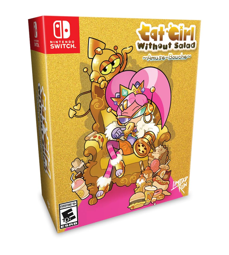 PRODUCT DETAILS 【商品情報】・商品名：Cat Girl Without Salad: Amuse-Bouche Collector's Edition (Limited Run Games #145) - for Nintendo Switch・対応機種：Nintendo Switch（ニンテンドースイッチ）・仕様：北米版・言語：英語【コンディション】・海外直輸入品です。・パッケージに輸送によるスレ・小傷がある場合があります。 ■ 日本国内のSwitch本体でプレイいただけます Nintendo Switchはリージョンフリーのため、北米版のゲームカードも日本国内で購入された本体でそのままプレイいただけます。 ■ 北米版ゲームについてのご注意（必ずお読みください） ・ゲーム内の表示および音声は英語です。タイトルによっては日本語に対応していない場合があります。・パッケージ・取扱説明書はすべて英語表記です。・追加コンテンツ（DLC）やオンライン機能のご利用には、北米（海外）のニンテンドーアカウントが必要となる場合があります。・日本国内で購入されたダウンロード版・セーブデータとの互換については保証いたしかねます。・海外版であることを理由とした返品・交換はお受けできません。 ■ ご注意 ・掲載画像は実物に近い色味になるよう調整しておりますが、ご利用の環境により差異が生じる場合があります。・複数店舗で在庫を共有しているため、ご注文後に在庫切れとなる場合がございます。・海外倉庫からのお取り寄せのため、発送までに数日〜2〜3週間程度かかる場合があります。 ■ 納期についてお届けの目安を必ずご確認ください。 ご注意 海外からの輸入品となります。海外輸送のため、外箱に軽微なスレ等がある場合がございますが、商品本体には影響ございません。 ※在庫状況は仕入先の在庫情報をもとに出来る限り正確に表示しておりますが、取寄せ商品のため、タイミングによりご注文後に欠品・キャンセルとなる場合がございます。