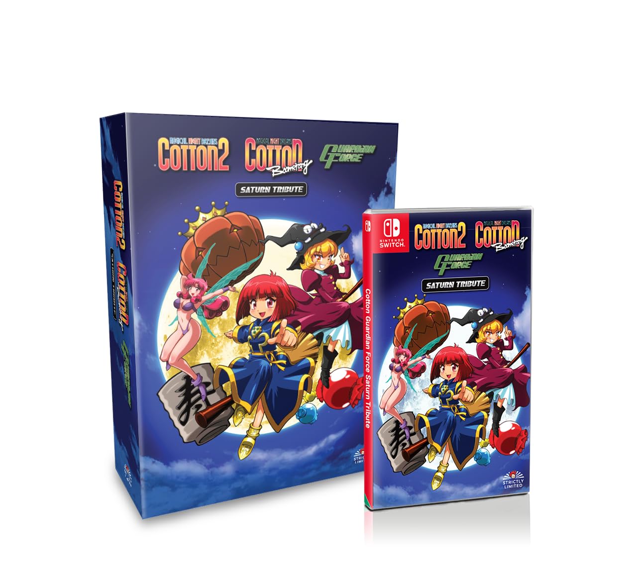 PRODUCT DETAILS 【商品情報】・商品名：Cotton Guardian Force Saturn Tribute - Collector's Edition (Nintendo Switch)・対応機種：Nintendo Switch（ニンテンドースイッチ）・仕様：北米版・言語：英語【コンディション】・海外直輸入品です。・パッケージに輸送によるスレ・小傷がある場合があります。 ■ 日本国内のSwitch本体でプレイいただけます Nintendo Switchはリージョンフリーのため、北米版のゲームカードも日本国内で購入された本体でそのままプレイいただけます。 ■ 北米版ゲームについてのご注意（必ずお読みください） ・ゲーム内の表示および音声は英語です。タイトルによっては日本語に対応していない場合があります。・パッケージ・取扱説明書はすべて英語表記です。・追加コンテンツ（DLC）やオンライン機能のご利用には、北米（海外）のニンテンドーアカウントが必要となる場合があります。・日本国内で購入されたダウンロード版・セーブデータとの互換については保証いたしかねます。・海外版であることを理由とした返品・交換はお受けできません。 ■ ご注意 ・掲載画像は実物に近い色味になるよう調整しておりますが、ご利用の環境により差異が生じる場合があります。・複数店舗で在庫を共有しているため、ご注文後に在庫切れとなる場合がございます。・海外倉庫からのお取り寄せのため、発送までに数日〜2〜3週間程度かかる場合があります。 ■ 納期についてお届けの目安を必ずご確認ください。 ご注意 海外からの輸入品となります。海外輸送のため、外箱に軽微なスレ等がある場合がございますが、商品本体には影響ございません。 ※在庫状況は仕入先の在庫情報をもとに出来る限り正確に表示しておりますが、取寄せ商品のため、タイミングによりご注文後に欠品・キャンセルとなる場合がございます。