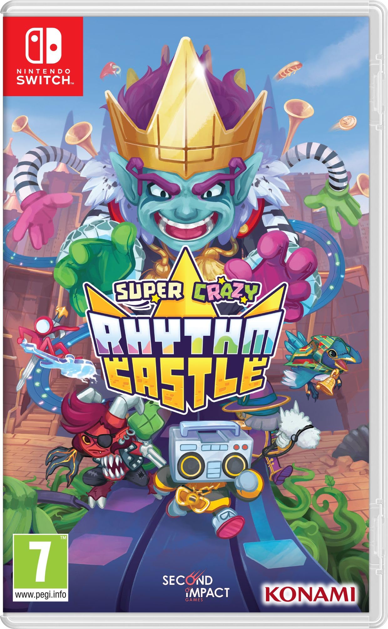 PRODUCT DETAILS 【商品情報】・商品名：Super Crazy Rhythm Castle - Switch・対応機種：Nintendo Switch（ニンテンドースイッチ）・仕様：北米版・言語：英語【コンディション】・海外直輸入品です。・パッケージに輸送によるスレ・小傷がある場合があります。 ■ 日本国内のSwitch本体でプレイいただけます Nintendo Switchはリージョンフリーのため、北米版のゲームカードも日本国内で購入された本体でそのままプレイいただけます。 ■ 北米版ゲームについてのご注意（必ずお読みください） ・ゲーム内の表示および音声は英語です。タイトルによっては日本語に対応していない場合があります。・パッケージ・取扱説明書はすべて英語表記です。・追加コンテンツ（DLC）やオンライン機能のご利用には、北米（海外）のニンテンドーアカウントが必要となる場合があります。・日本国内で購入されたダウンロード版・セーブデータとの互換については保証いたしかねます。・海外版であることを理由とした返品・交換はお受けできません。 ■ ご注意 ・掲載画像は実物に近い色味になるよう調整しておりますが、ご利用の環境により差異が生じる場合があります。・複数店舗で在庫を共有しているため、ご注文後に在庫切れとなる場合がございます。・海外倉庫からのお取り寄せのため、発送までに数日〜2〜3週間程度かかる場合があります。 ■ 納期についてお届けの目安を必ずご確認ください。 ご注意 海外からの輸入品となります。海外輸送のため、外箱に軽微なスレ等がある場合がございますが、商品本体には影響ございません。 ※在庫状況は仕入先の在庫情報をもとに出来る限り正確に表示しておりますが、取寄せ商品のため、タイミングによりご注文後に欠品・キャンセルとなる場合がございます。