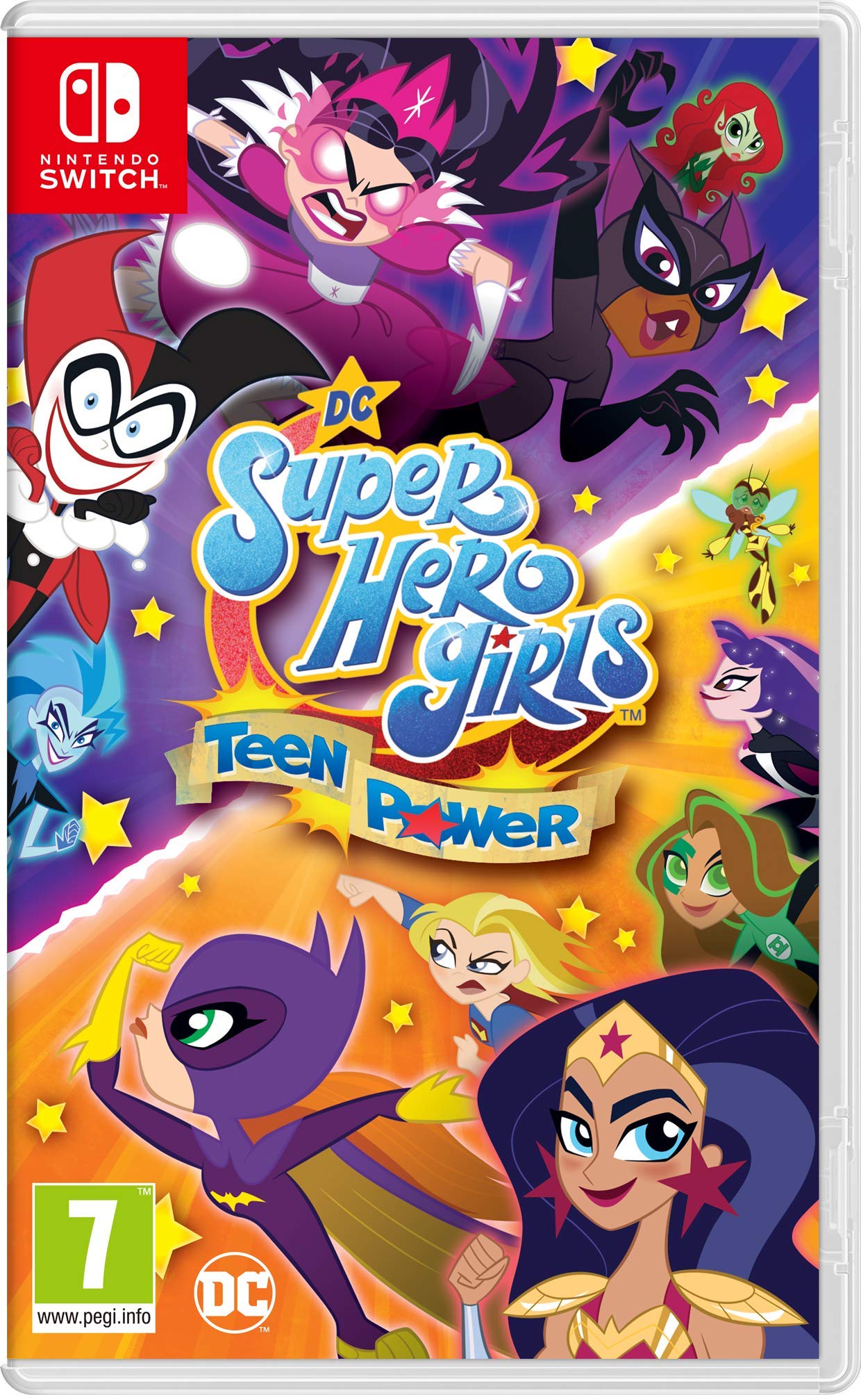 PRODUCT DETAILS 【商品情報】・商品名：Nintendo DC Super Hero Girls : Teen Power Standard Nintendo Switch・対応機種：Nintendo Switch（ニンテンドースイッチ）・仕様：北米版・言語：英語【コンディション】・海外直輸入品です。・パッケージに輸送によるスレ・小傷がある場合があります。 ■ 日本国内のSwitch本体でプレイいただけます Nintendo Switchはリージョンフリーのため、北米版のゲームカードも日本国内で購入された本体でそのままプレイいただけます。 ■ 北米版ゲームについてのご注意（必ずお読みください） ・ゲーム内の表示および音声は英語です。タイトルによっては日本語に対応していない場合があります。・パッケージ・取扱説明書はすべて英語表記です。・追加コンテンツ（DLC）やオンライン機能のご利用には、北米（海外）のニンテンドーアカウントが必要となる場合があります。・日本国内で購入されたダウンロード版・セーブデータとの互換については保証いたしかねます。・海外版であることを理由とした返品・交換はお受けできません。 ■ ご注意 ・掲載画像は実物に近い色味になるよう調整しておりますが、ご利用の環境により差異が生じる場合があります。・複数店舗で在庫を共有しているため、ご注文後に在庫切れとなる場合がございます。・海外倉庫からのお取り寄せのため、発送までに数日〜2〜3週間程度かかる場合があります。 ■ 納期についてお届けの目安を必ずご確認ください。 ご注意 海外からの輸入品となります。海外輸送のため、外箱に軽微なスレ等がある場合がございますが、商品本体には影響ございません。 ※在庫状況は仕入先の在庫情報をもとに出来る限り正確に表示しておりますが、取寄せ商品のため、タイミングによりご注文後に欠品・キャンセルとなる場合がございます。