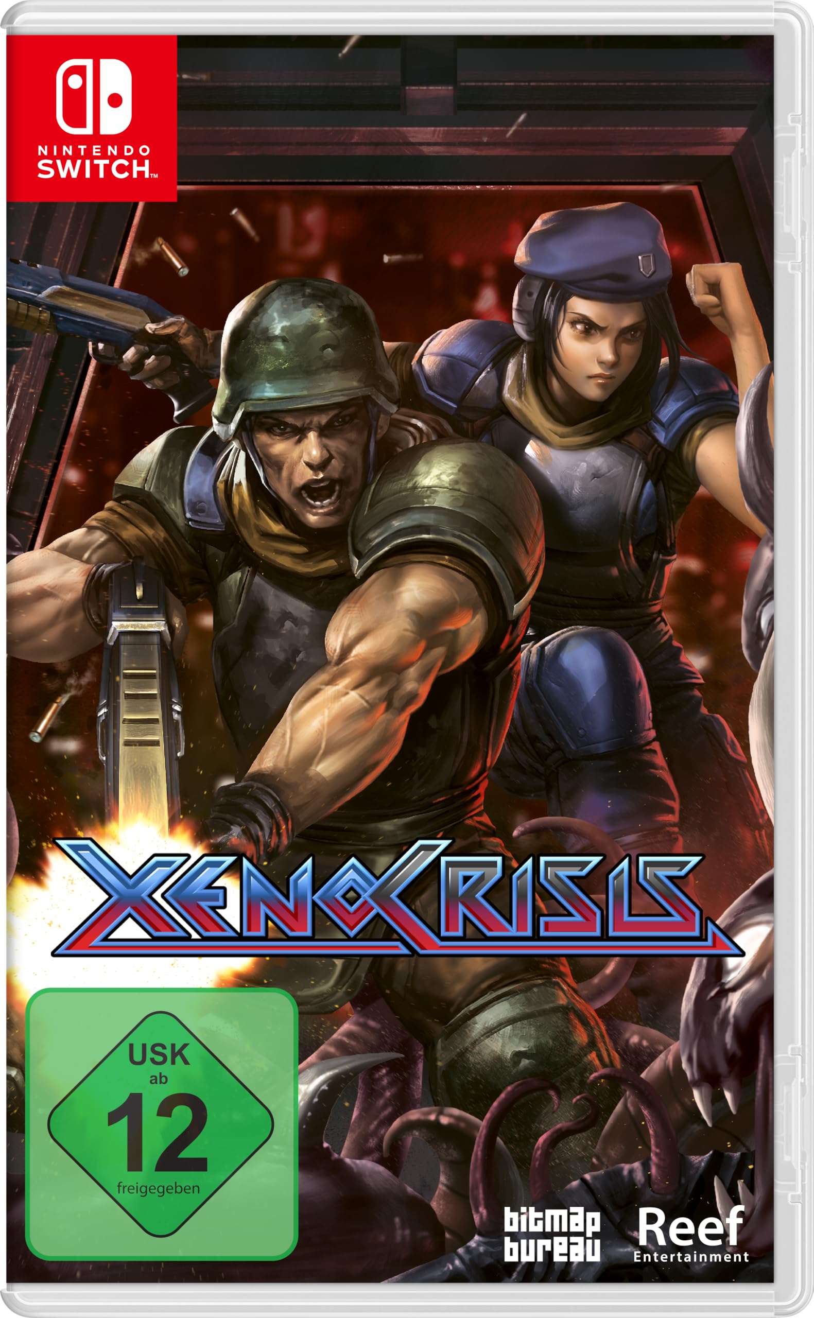 PRODUCT DETAILS 【商品情報】・商品名：Xeno Crisis・対応機種：Nintendo Switch（ニンテンドースイッチ）・仕様：北米版・言語：英語【コンディション】・海外直輸入品です。・パッケージに輸送によるスレ・小傷がある場合があります。 ■ 日本国内のSwitch本体でプレイいただけます Nintendo Switchはリージョンフリーのため、北米版のゲームカードも日本国内で購入された本体でそのままプレイいただけます。 ■ 北米版ゲームについてのご注意（必ずお読みください） ・ゲーム内の表示および音声は英語です。タイトルによっては日本語に対応していない場合があります。・パッケージ・取扱説明書はすべて英語表記です。・追加コンテンツ（DLC）やオンライン機能のご利用には、北米（海外）のニンテンドーアカウントが必要となる場合があります。・日本国内で購入されたダウンロード版・セーブデータとの互換については保証いたしかねます。・海外版であることを理由とした返品・交換はお受けできません。 ■ ご注意 ・掲載画像は実物に近い色味になるよう調整しておりますが、ご利用の環境により差異が生じる場合があります。・複数店舗で在庫を共有しているため、ご注文後に在庫切れとなる場合がございます。・海外倉庫からのお取り寄せのため、発送までに数日〜2〜3週間程度かかる場合があります。 ■ 納期についてお届けの目安を必ずご確認ください。 ご注意 海外からの輸入品となります。海外輸送のため、外箱に軽微なスレ等がある場合がございますが、商品本体には影響ございません。 ※在庫状況は仕入先の在庫情報をもとに出来る限り正確に表示しておりますが、取寄せ商品のため、タイミングによりご注文後に欠品・キャンセルとなる場合がございます。
