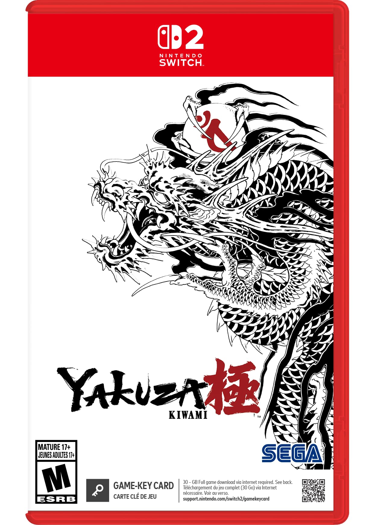 PRODUCT DETAILS 【商品情報】・商品名：Yakuza Kiwami - Nintendo Switch 2・対応機種：Nintendo Switch 2（ニンテンドースイッチ2）・仕様：北米版・言語：英語【コンディション】・新品・海外直輸入品です。・パッケージに輸送によるスレ・小傷がある場合があります。 ■ 北米版ゲームについてのご注意（必ずお読みください） ・Nintendo Switch 2 のゲームカードにリージョンロックはなく、日本国内で購入された本体でも動作します。・ただし任天堂は海外版パッケージソフトの動作を保証しておりません（「日本語・国内専用」モデル／「多言語対応」モデルとも動作保証対象外です）。・ゲーム内の表示および音声は英語です。日本語には対応していない場合があります。・「Nintendo Switch 2 日本語・国内専用」モデルは日本のニンテンドーアカウントのみ連携可能なため、北米版の追加コンテンツ（DLC）は購入・利用できません。・パッケージ・取扱説明書はすべて英語表記です。・海外版であること、およびお手持ちの本体で使用できないことを理由とした返品・交換はお受けできません。 ■ ご注意 ・掲載画像は実物に近い色味になるよう調整しておりますが、ご利用の環境により差異が生じる場合があります。・複数店舗で在庫を共有しているため、ご注文後に在庫切れとなる場合がございます。・海外倉庫からのお取り寄せのため、発送までに数日〜2〜3週間程度かかる場合があります。 ■ 納期についてお届けの目安を必ずご確認ください。 ご注意 海外からの輸入品となります。海外輸送のため、外箱に軽微なスレ等がある場合がございますが、商品本体には影響ございません。 ※在庫状況は仕入先の在庫情報をもとに出来る限り正確に表示しておりますが、取寄せ商品のため、タイミングによりご注文後に欠品・キャンセルとなる場合がございます。