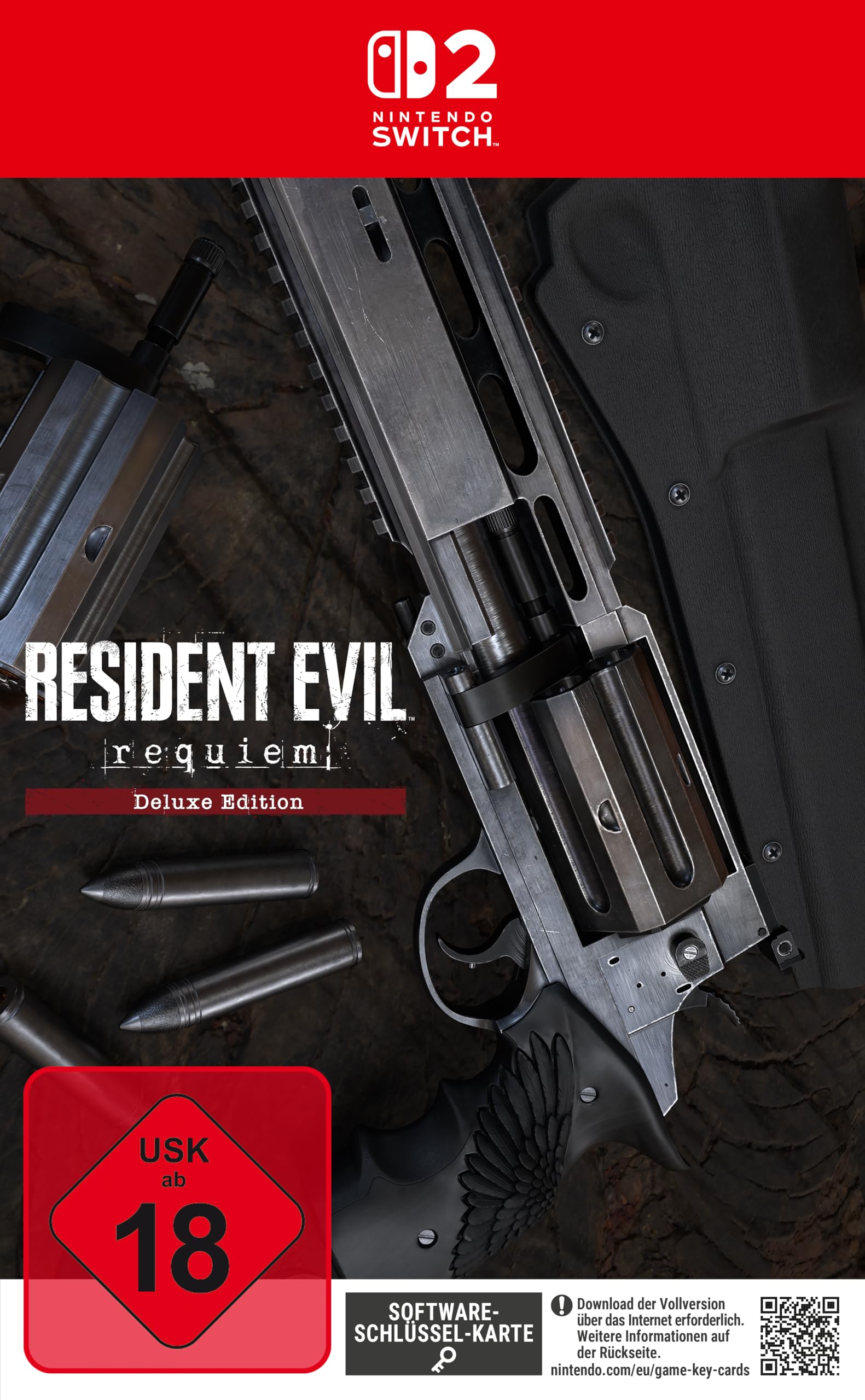 PRODUCT DETAILS 【商品情報】・商品名：Resident Evil(TM) Requiem Deluxe Edition Steelbook - [Nintendo Switch 2]・対応機種：Nintendo Switch 2（ニンテンドースイッチ2）・仕様：北米版・言語：英語【コンディション】・新品・海外直輸入品です。・パッケージに輸送によるスレ・小傷がある場合があります。 ■ 北米版ゲームについてのご注意（必ずお読みください） ・Nintendo Switch 2 のゲームカードにリージョンロックはなく、日本国内で購入された本体でも動作します。・ただし任天堂は海外版パッケージソフトの動作を保証しておりません（「日本語・国内専用」モデル／「多言語対応」モデルとも動作保証対象外です）。・ゲーム内の表示および音声は英語です。日本語には対応していない場合があります。・「Nintendo Switch 2 日本語・国内専用」モデルは日本のニンテンドーアカウントのみ連携可能なため、北米版の追加コンテンツ（DLC）は購入・利用できません。・パッケージ・取扱説明書はすべて英語表記です。・海外版であること、およびお手持ちの本体で使用できないことを理由とした返品・交換はお受けできません。 ■ ご注意 ・掲載画像は実物に近い色味になるよう調整しておりますが、ご利用の環境により差異が生じる場合があります。・複数店舗で在庫を共有しているため、ご注文後に在庫切れとなる場合がございます。・海外倉庫からのお取り寄せのため、発送までに数日〜2〜3週間程度かかる場合があります。 ■ 納期についてお届けの目安を必ずご確認ください。 ご注意 海外からの輸入品となります。海外輸送のため、外箱に軽微なスレ等がある場合がございますが、商品本体には影響ございません。 ※在庫状況は仕入先の在庫情報をもとに出来る限り正確に表示しておりますが、取寄せ商品のため、タイミングによりご注文後に欠品・キャンセルとなる場合がございます。