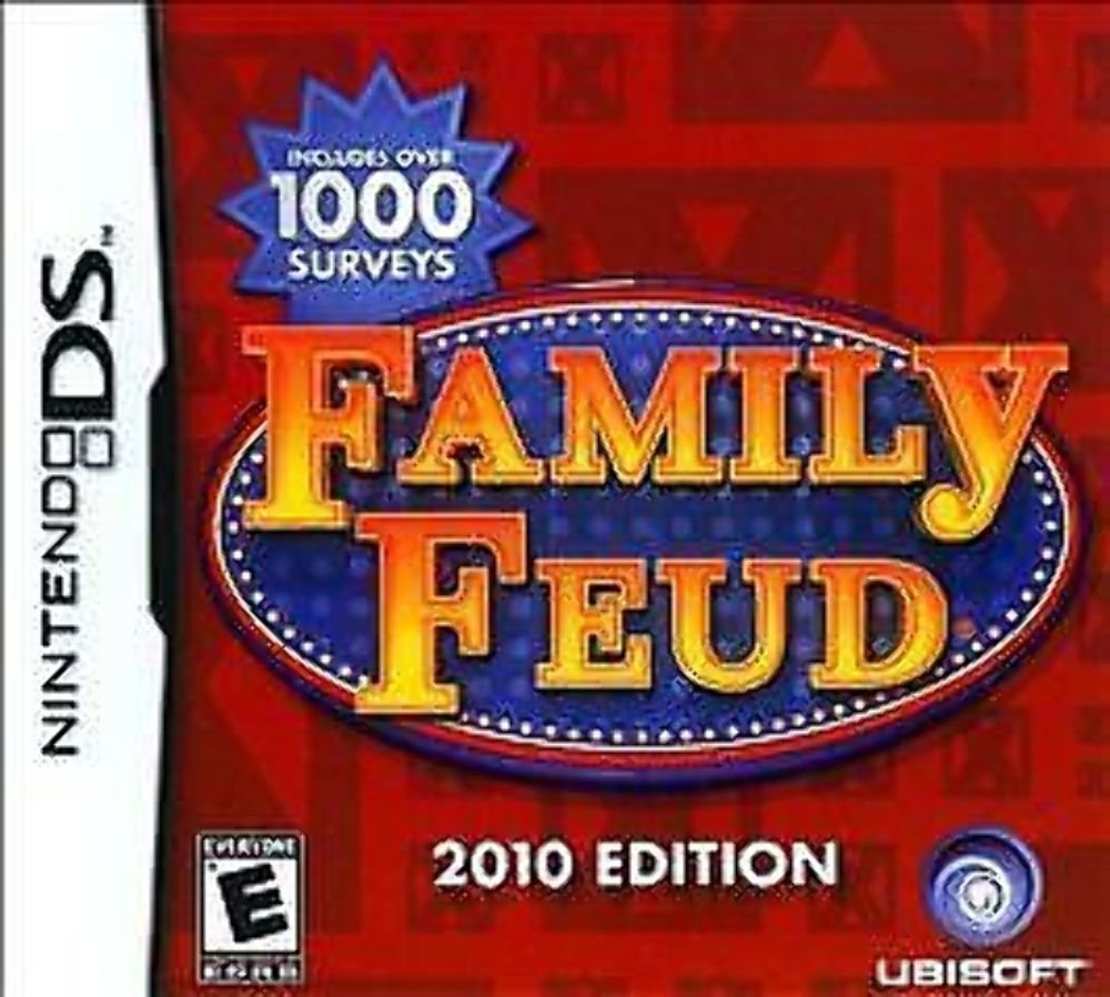PRODUCT DETAILS 【商品情報】・商品名：Family Feud 2010 Edition - Nintendo DS・対応機種：ニンテンドーDS（Nintendo DS）・仕様：北米版・言語：英語【コンディション】・新品・海外直輸入品です。・パッケージに輸送によるスレ・小傷がある場合があります。 ■ 日本国内のDS本体でプレイいただけます ニンテンドーDS／DS Lite 本体はリージョンフリーのため、北米版のソフトも日本国内で購入された本体でそのままプレイいただけます。 ■ 北米版ゲームについてのご注意（必ずお読みください） ・ゲーム内の表示および音声は英語です。日本語には対応しておりません。・ニンテンドーDSi／DSi LL／3DSシリーズでは、通常のDSソフトはプレイできますが、「DSi専用」「DSi拡張」ソフトは地域制限により動作しません。・任天堂のオンラインサービス（ニンテンドーWi-Fiコネクション）は終了しているため、通信対戦・配信要素はご利用いただけません。・パッケージ・取扱説明書はすべて英語表記です。・海外版であること、およびお手持ちの本体で使用できないことを理由とした返品・交換はお受けできません。 ■ ご注意 ・掲載画像は実物に近い色味になるよう調整しておりますが、ご利用の環境により差異が生じる場合があります。・複数店舗で在庫を共有しているため、ご注文後に在庫切れとなる場合がございます。・海外倉庫からのお取り寄せのため、発送までに数日〜2〜3週間程度かかる場合があります。 ■ 納期についてお届けの目安を必ずご確認ください。 ご注意 海外からの輸入品となります。海外輸送のため、外箱に軽微なスレ等がある場合がございますが、商品本体には影響ございません。 ※在庫状況は仕入先の在庫情報をもとに出来る限り正確に表示しておりますが、取寄せ商品のため、タイミングによりご注文後に欠品・キャンセルとなる場合がございます。
