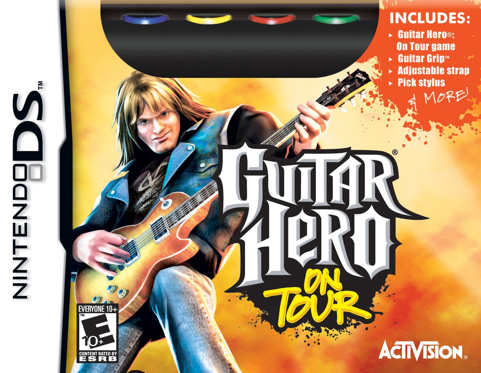 PRODUCT DETAILS 【商品情報】・商品名：Guitar Hero: On Tour・対応機種：ニンテンドーDS（Nintendo DS）・仕様：北米版・言語：英語【コンディション】・新品・海外直輸入品です。・パッケージに輸送によるスレ・小傷がある場合があります。 ■ 日本国内のDS本体でプレイいただけます ニンテンドーDS／DS Lite 本体はリージョンフリーのため、北米版のソフトも日本国内で購入された本体でそのままプレイいただけます。 ■ 北米版ゲームについてのご注意（必ずお読みください） ・ゲーム内の表示および音声は英語です。日本語には対応しておりません。・ニンテンドーDSi／DSi LL／3DSシリーズでは、通常のDSソフトはプレイできますが、「DSi専用」「DSi拡張」ソフトは地域制限により動作しません。・任天堂のオンラインサービス（ニンテンドーWi-Fiコネクション）は終了しているため、通信対戦・配信要素はご利用いただけません。・パッケージ・取扱説明書はすべて英語表記です。・海外版であること、およびお手持ちの本体で使用できないことを理由とした返品・交換はお受けできません。 ■ ご注意 ・掲載画像は実物に近い色味になるよう調整しておりますが、ご利用の環境により差異が生じる場合があります。・複数店舗で在庫を共有しているため、ご注文後に在庫切れとなる場合がございます。・海外倉庫からのお取り寄せのため、発送までに数日〜2〜3週間程度かかる場合があります。 ■ 納期についてお届けの目安を必ずご確認ください。 ご注意 海外からの輸入品となります。海外輸送のため、外箱に軽微なスレ等がある場合がございますが、商品本体には影響ございません。 ※在庫状況は仕入先の在庫情報をもとに出来る限り正確に表示しておりますが、取寄せ商品のため、タイミングによりご注文後に欠品・キャンセルとなる場合がございます。