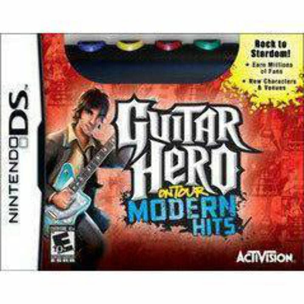 PRODUCT DETAILS 【商品情報】・商品名：Guitar Hero On Tour: Modern Hits - Nintendo DS・対応機種：ニンテンドーDS（Nintendo DS）・仕様：北米版・言語：英語【コンディション】・新品・海外直輸入品です。・パッケージに輸送によるスレ・小傷がある場合があります。 ■ 日本国内のDS本体でプレイいただけます ニンテンドーDS／DS Lite 本体はリージョンフリーのため、北米版のソフトも日本国内で購入された本体でそのままプレイいただけます。 ■ 北米版ゲームについてのご注意（必ずお読みください） ・ゲーム内の表示および音声は英語です。日本語には対応しておりません。・ニンテンドーDSi／DSi LL／3DSシリーズでは、通常のDSソフトはプレイできますが、「DSi専用」「DSi拡張」ソフトは地域制限により動作しません。・任天堂のオンラインサービス（ニンテンドーWi-Fiコネクション）は終了しているため、通信対戦・配信要素はご利用いただけません。・パッケージ・取扱説明書はすべて英語表記です。・海外版であること、およびお手持ちの本体で使用できないことを理由とした返品・交換はお受けできません。 ■ ご注意 ・掲載画像は実物に近い色味になるよう調整しておりますが、ご利用の環境により差異が生じる場合があります。・複数店舗で在庫を共有しているため、ご注文後に在庫切れとなる場合がございます。・海外倉庫からのお取り寄せのため、発送までに数日〜2〜3週間程度かかる場合があります。 ■ 納期についてお届けの目安を必ずご確認ください。 ご注意 海外からの輸入品となります。海外輸送のため、外箱に軽微なスレ等がある場合がございますが、商品本体には影響ございません。 ※在庫状況は仕入先の在庫情報をもとに出来る限り正確に表示しておりますが、取寄せ商品のため、タイミングによりご注文後に欠品・キャンセルとなる場合がございます。