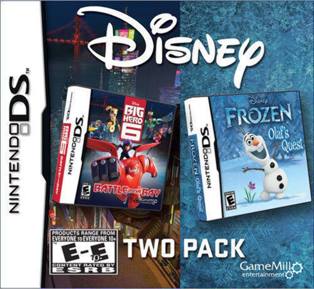 PRODUCT DETAILS 【商品情報】・商品名：Frozen and Big Hero 6 for Nintendo DS: Disney 2-Pack・対応機種：ニンテンドーDS（Nintendo DS）・仕様：北米版・言語：英語【コンディション】・新品・海外直輸入品です。・パッケージに輸送によるスレ・小傷がある場合があります。 ■ 日本国内のDS本体でプレイいただけます ニンテンドーDS／DS Lite 本体はリージョンフリーのため、北米版のソフトも日本国内で購入された本体でそのままプレイいただけます。 ■ 北米版ゲームについてのご注意（必ずお読みください） ・ゲーム内の表示および音声は英語です。日本語には対応しておりません。・ニンテンドーDSi／DSi LL／3DSシリーズでは、通常のDSソフトはプレイできますが、「DSi専用」「DSi拡張」ソフトは地域制限により動作しません。・任天堂のオンラインサービス（ニンテンドーWi-Fiコネクション）は終了しているため、通信対戦・配信要素はご利用いただけません。・パッケージ・取扱説明書はすべて英語表記です。・海外版であること、およびお手持ちの本体で使用できないことを理由とした返品・交換はお受けできません。 ■ ご注意 ・掲載画像は実物に近い色味になるよう調整しておりますが、ご利用の環境により差異が生じる場合があります。・複数店舗で在庫を共有しているため、ご注文後に在庫切れとなる場合がございます。・海外倉庫からのお取り寄せのため、発送までに数日〜2〜3週間程度かかる場合があります。 ■ 納期についてお届けの目安を必ずご確認ください。 ご注意 海外からの輸入品となります。海外輸送のため、外箱に軽微なスレ等がある場合がございますが、商品本体には影響ございません。 ※在庫状況は仕入先の在庫情報をもとに出来る限り正確に表示しておりますが、取寄せ商品のため、タイミングによりご注文後に欠品・キャンセルとなる場合がございます。