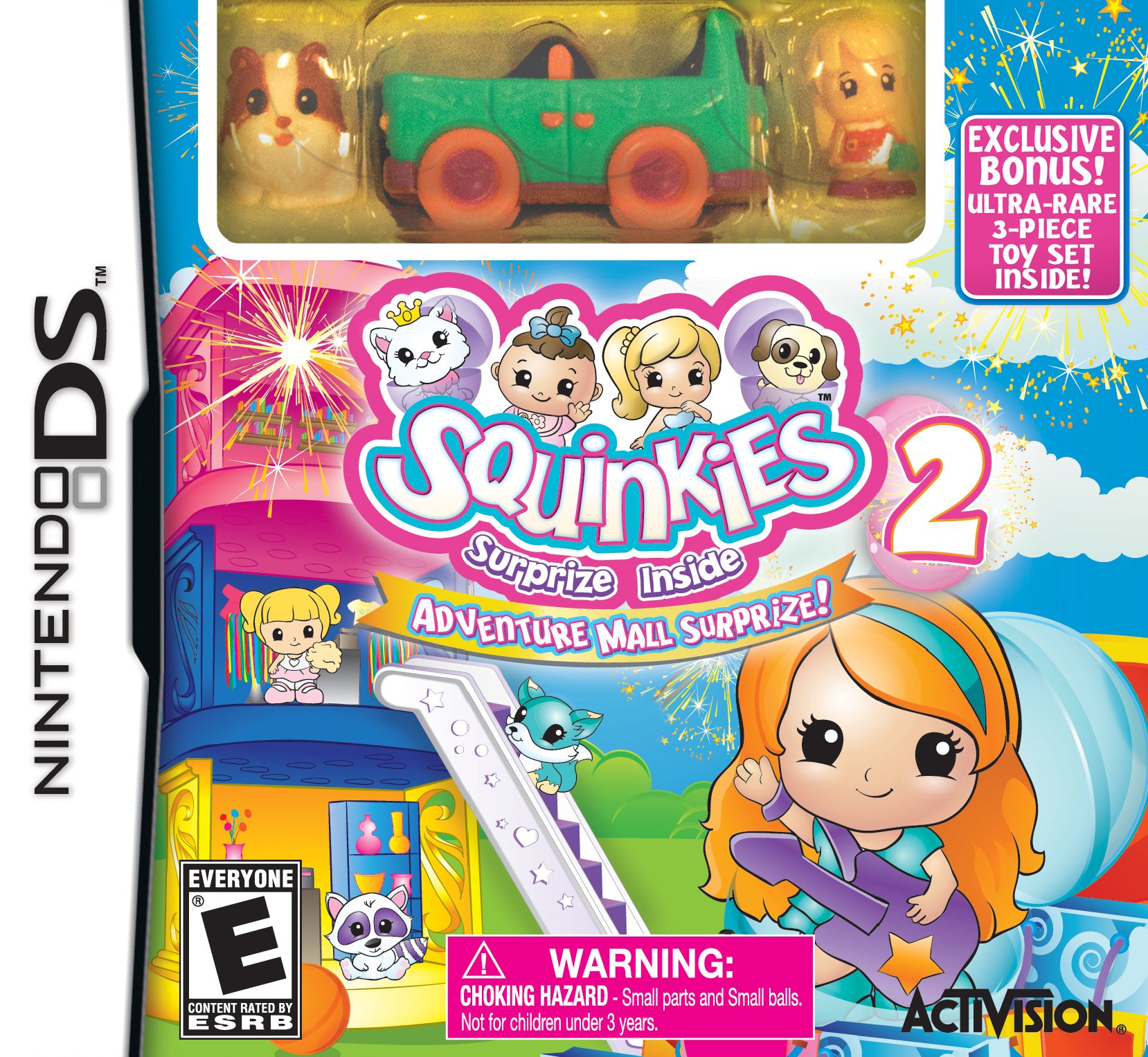 PRODUCT DETAILS 【商品情報】・商品名：Squinkies 2 W/Toy・対応機種：ニンテンドーDS（Nintendo DS）・仕様：北米版・言語：英語【コンディション】・新品・海外直輸入品です。・パッケージに輸送によるスレ・小傷がある場合があります。 ■ 日本国内のDS本体でプレイいただけます ニンテンドーDS／DS Lite 本体はリージョンフリーのため、北米版のソフトも日本国内で購入された本体でそのままプレイいただけます。 ■ 北米版ゲームについてのご注意（必ずお読みください） ・ゲーム内の表示および音声は英語です。日本語には対応しておりません。・ニンテンドーDSi／DSi LL／3DSシリーズでは、通常のDSソフトはプレイできますが、「DSi専用」「DSi拡張」ソフトは地域制限により動作しません。・任天堂のオンラインサービス（ニンテンドーWi-Fiコネクション）は終了しているため、通信対戦・配信要素はご利用いただけません。・パッケージ・取扱説明書はすべて英語表記です。・海外版であること、およびお手持ちの本体で使用できないことを理由とした返品・交換はお受けできません。 ■ ご注意 ・掲載画像は実物に近い色味になるよう調整しておりますが、ご利用の環境により差異が生じる場合があります。・複数店舗で在庫を共有しているため、ご注文後に在庫切れとなる場合がございます。・海外倉庫からのお取り寄せのため、発送までに数日〜2〜3週間程度かかる場合があります。 ■ 納期についてお届けの目安を必ずご確認ください。 ご注意 海外からの輸入品となります。海外輸送のため、外箱に軽微なスレ等がある場合がございますが、商品本体には影響ございません。 ※在庫状況は仕入先の在庫情報をもとに出来る限り正確に表示しておりますが、取寄せ商品のため、タイミングによりご注文後に欠品・キャンセルとなる場合がございます。