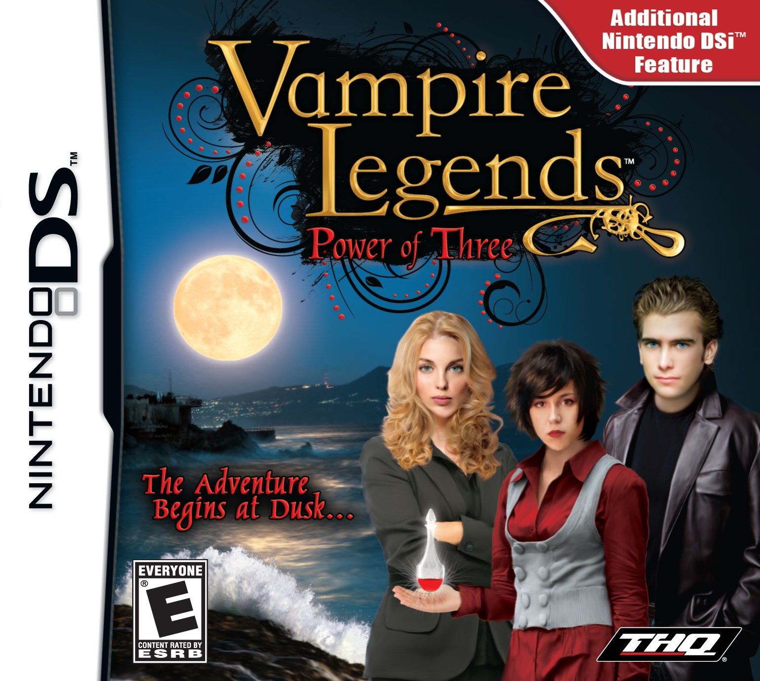 PRODUCT DETAILS 【商品情報】・商品名：Vampire Legends: Power of Three - Nintendo DS・対応機種：ニンテンドーDS（Nintendo DS）・仕様：北米版・言語：英語【コンディション】・新品・海外直輸入品です。・パッケージに輸送によるスレ・小傷がある場合があります。 ■ 日本国内のDS本体でプレイいただけます ニンテンドーDS／DS Lite 本体はリージョンフリーのため、北米版のソフトも日本国内で購入された本体でそのままプレイいただけます。 ■ 北米版ゲームについてのご注意（必ずお読みください） ・ゲーム内の表示および音声は英語です。日本語には対応しておりません。・ニンテンドーDSi／DSi LL／3DSシリーズでは、通常のDSソフトはプレイできますが、「DSi専用」「DSi拡張」ソフトは地域制限により動作しません。・任天堂のオンラインサービス（ニンテンドーWi-Fiコネクション）は終了しているため、通信対戦・配信要素はご利用いただけません。・パッケージ・取扱説明書はすべて英語表記です。・海外版であること、およびお手持ちの本体で使用できないことを理由とした返品・交換はお受けできません。 ■ ご注意 ・掲載画像は実物に近い色味になるよう調整しておりますが、ご利用の環境により差異が生じる場合があります。・複数店舗で在庫を共有しているため、ご注文後に在庫切れとなる場合がございます。・海外倉庫からのお取り寄せのため、発送までに数日〜2〜3週間程度かかる場合があります。 ■ 納期についてお届けの目安を必ずご確認ください。 ご注意 海外からの輸入品となります。海外輸送のため、外箱に軽微なスレ等がある場合がございますが、商品本体には影響ございません。 ※在庫状況は仕入先の在庫情報をもとに出来る限り正確に表示しておりますが、取寄せ商品のため、タイミングによりご注文後に欠品・キャンセルとなる場合がございます。