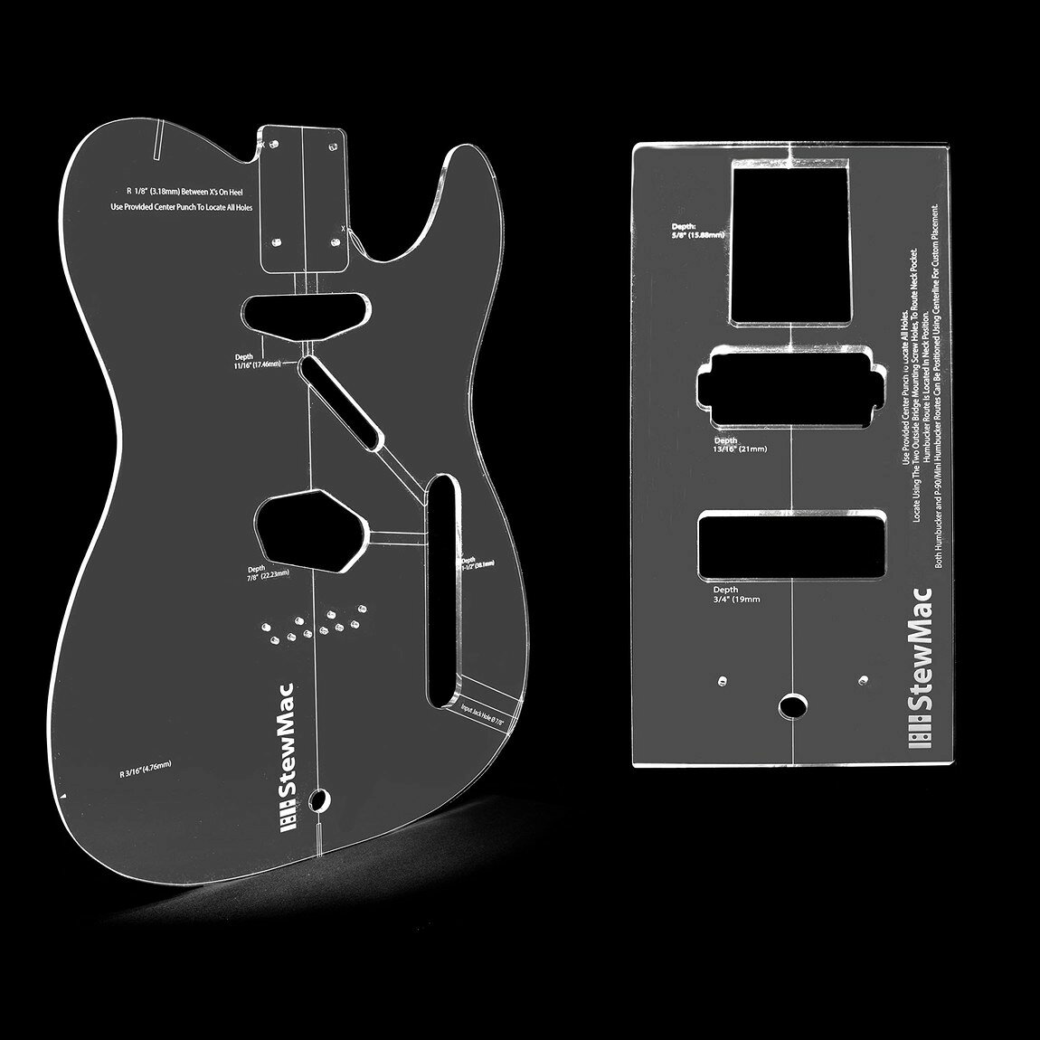 PRODUCT DETAILS StewMac ルーター治具 テンプレート ボディ加工用 ギター製作工具 テレキャスタータイプ 2枚セット 2376【商品仕様】・ ブランド：StewMac・ 型番：2376・ 品目：ボディ加工用ルーターテンプレート・ 用途：ギターボディのシェイプ成形および各キャビティ・ポケットのルーティング・ 対応楽器：エレキギター（テレキャスタータイプ）・ セット内容：テンプレート2枚（ボディ形状、ネックポケット、コントロールキャビティ、配線チャンネル、ピックアップ、ジャック、ブリッジ位置）【特徴】・ ヴィンテージのテレキャスターから直接採寸されたデータを基に設計された、ボディ加工用のフルサイズテンプレートセットです。・ 伝統的なシングルコイル用のほか、ハムバッカーやP-90ピックアップ用のルーティングパターンが含まれており、仕様に合わせた加工が可能です。・ テンプレートのエッジに沿って加工するヴィンテージコンターと、内側のラインに沿って加工するモダンコンターの2種類の外形を選択できます。【ご注意】・ 米国仕様の製品です。インチ規格のサイズ・番手表記の場合があります。・ 工具の使用には楽器リペアの知識が必要です。作業による楽器の損傷について当店は責任を負いかねます。 ■ 商品について 海外輸入品（説明書は英語表記の場合あり） ■ ご注意 ・掲載画像は実物に近い色味になるよう調整しておりますが、ご利用の環境により差異が生じる場合があります。・複数店舗で在庫を共有しているため、ご注文後に在庫切れとなる場合がございます。 ■ 納期について お届けの目安を必ずご確認ください。 海外正規ルート仕入れ品 海外ブランド ▼ 海外正規ブランド店 正規代理店 ▼ 当 店 ※本商品は並行輸入品です 製造元は正規品と同一のブランド・メーカーです。当店では海外正規ルートより仕入れた商品を取り扱っております。流通ルートが異なるのみで、商品自体に違いはございません。 ── 当店の商品について ── 正規品のみ取り扱い 海外正規店・正規代理店から商品を直接仕入れ、国内に輸入して販売しております。 日本未入荷・海外限定モデルも多数 日本未入荷・海外限定モデルも多数取り扱っております。サイズ・カラー違いや海外限定で販売された製品など、日本では手に入りにくいアイテムをお届けいたします。 お求めやすい価格の理由 海外市場での価格差や流通ルートの違いにより、国内販売価格よりお求めやすくなっております。品質はそのままに、よりお手頃な価格でお届けいたします。 安心保証 ご使用前に万が一、製品に不具合がございました場合は、交換または商品代金のご返金にて対応させていただきます。商品到着後5日以内にご連絡ください。 ご注意 海外からの輸入品となります。海外輸送のため、外箱に軽微なスレ等がある場合がございますが、商品本体には影響ございません。 ※在庫状況は仕入先の在庫情報をもとに出来る限り正確に表示しておりますが、取寄せ商品のため、タイミングによりご注文後に欠品・キャンセルとなる場合がございます。 お探しの商品がございましたら、お気軽にご相談ください。