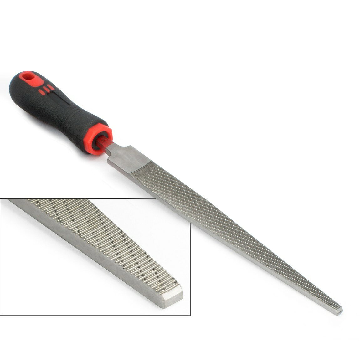 PRODUCT DETAILS StewMac レイザーファイル テーパー平型 木工やすり ネック・ボディ成形 ギター・ベース製作工具 刃長180mm 全長310mm Razor File【商品仕様】・ ブランド：StewMac (スチュマック)・ 型番：Razor File, Tapered Flat・ 品目：木工用やすり・ 用途：ギター・ベースのネック成形、ボディ加工、治具・クランプ用コールの製作等・ 対応楽器：エレキギター、エレキベース、アコースティックギター等・ 全長：約310mm (12-1/4インチ)・ 刃長：約180mm (7インチ)・ 刃幅：約19mm〜4mm (3/4インチ〜5/32インチ) のテーパー状・ ハンドル長：約92.07mm (3-5/8インチ)・ 付属品：握りやすいコンツアー形状ハンドル【特徴】・ 化学エッチング加工による非常に鋭い半円形の刃により、高い切削力と滑らかな仕上がりを両立しています。・ 表面と裏面の両方に刃があり、側面は周囲を傷つけない「セーフエッジ（滑らかな面）」仕様です。・ 削り屑の詰まりを最小限に抑えるため、戦略的に計算された間隔で溝が刻まれています。・ 先細りのテーパー形状により、アコースティックギターのボリュート加工やソリッドボディのホーン部分など、複雑な箇所の成形に最適です。【ご注意】・ 米国仕様の製品です。インチ規格のサイズ・番手表記の場合があります。・ 工具の使用には楽器リペアの知識が必要です。作業による楽器の損傷について当店は責任を負いかねます。 ■ 商品について 海外輸入品（説明書は英語表記の場合あり） ■ ご注意 ・掲載画像は実物に近い色味になるよう調整しておりますが、ご利用の環境により差異が生じる場合があります。・複数店舗で在庫を共有しているため、ご注文後に在庫切れとなる場合がございます。 ■ 納期について お届けの目安を必ずご確認ください。 海外正規ルート仕入れ品 海外ブランド ▼ 海外正規ブランド店 正規代理店 ▼ 当 店 ※本商品は並行輸入品です 製造元は正規品と同一のブランド・メーカーです。当店では海外正規ルートより仕入れた商品を取り扱っております。流通ルートが異なるのみで、商品自体に違いはございません。 ── 当店の商品について ── 正規品のみ取り扱い 海外正規店・正規代理店から商品を直接仕入れ、国内に輸入して販売しております。 日本未入荷・海外限定モデルも多数 日本未入荷・海外限定モデルも多数取り扱っております。サイズ・カラー違いや海外限定で販売された製品など、日本では手に入りにくいアイテムをお届けいたします。 お求めやすい価格の理由 海外市場での価格差や流通ルートの違いにより、国内販売価格よりお求めやすくなっております。品質はそのままに、よりお手頃な価格でお届けいたします。 安心保証 ご使用前に万が一、製品に不具合がございました場合は、交換または商品代金のご返金にて対応させていただきます。商品到着後5日以内にご連絡ください。 ご注意 海外からの輸入品となります。海外輸送のため、外箱に軽微なスレ等がある場合がございますが、商品本体には影響ございません。 ※在庫状況は仕入先の在庫情報をもとに出来る限り正確に表示しておりますが、取寄せ商品のため、タイミングによりご注文後に欠品・キャンセルとなる場合がございます。 お探しの商品がございましたら、お気軽にご相談ください。