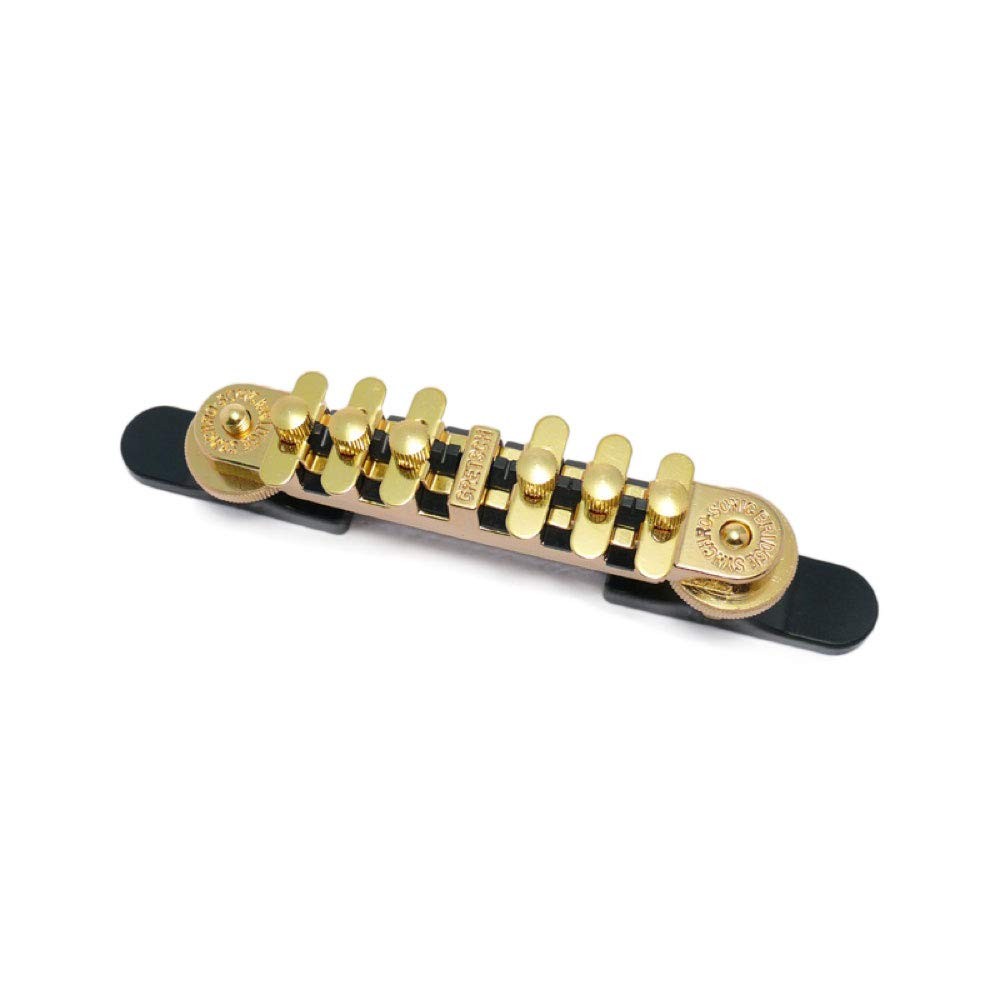 PRODUCT DETAILS Gretsch Synchro-Sonic ギター用 ブリッジ ゴールド【商品仕様】・ ブランド：Gretsch・ 型番：Synchro-Sonic Bridge Assemblies・ 品目：ギター用ブリッジ・ カラー：ゴールド【特徴】・ 各弦のイントネーションを個別に調整可能なアジャスタブル構造を採用しています。・ 弦間ピッチを調整するSpace Control機能とローラーブリッジの利点を兼ね備えた設計です。・ グレッチの伝統的な仕様に基づいたブリッジ・アッセンブリーです。【ご注意】・ 取り付けには加工・配線作業が必要な場合があります。お手持ちの楽器との適合（弦数・サイズ・取付穴位置）をご確認のうえご注文ください。・ アクティブタイプのピックアップは9V電池が必要です（電池は付属しない場合があります）。 ■ 商品について 海外輸入品（説明書は英語表記の場合あり） ■ ご注意 ・掲載画像は実物に近い色味になるよう調整しておりますが、ご利用の環境により差異が生じる場合があります。・複数店舗で在庫を共有しているため、ご注文後に在庫切れとなる場合がございます。 ■ 納期について お届けの目安を必ずご確認ください。 海外正規ルート仕入れ品 海外ブランド ▼ 海外正規ブランド店 正規代理店 ▼ 当 店 ※本商品は並行輸入品です 製造元は正規品と同一のブランド・メーカーです。当店では海外正規ルートより仕入れた商品を取り扱っております。流通ルートが異なるのみで、商品自体に違いはございません。 ── 当店の商品について ── 正規品のみ取り扱い 海外正規店・正規代理店から商品を直接仕入れ、国内に輸入して販売しております。 日本未入荷・海外限定モデルも多数 日本未入荷・海外限定モデルも多数取り扱っております。サイズ・カラー違いや海外限定で販売された製品など、日本では手に入りにくいアイテムをお届けいたします。 お求めやすい価格の理由 海外市場での価格差や流通ルートの違いにより、国内販売価格よりお求めやすくなっております。品質はそのままに、よりお手頃な価格でお届けいたします。 安心保証 ご使用前に万が一、製品に不具合がございました場合は、交換または商品代金のご返金にて対応させていただきます。商品到着後5日以内にご連絡ください。 ご注意 海外からの輸入品となります。海外輸送のため、外箱に軽微なスレ等がある場合がございますが、商品本体には影響ございません。 ※在庫状況は仕入先の在庫情報をもとに出来る限り正確に表示しておりますが、取寄せ商品のため、タイミングによりご注文後に欠品・キャンセルとなる場合がございます。 お探しの商品がございましたら、お気軽にご相談ください。