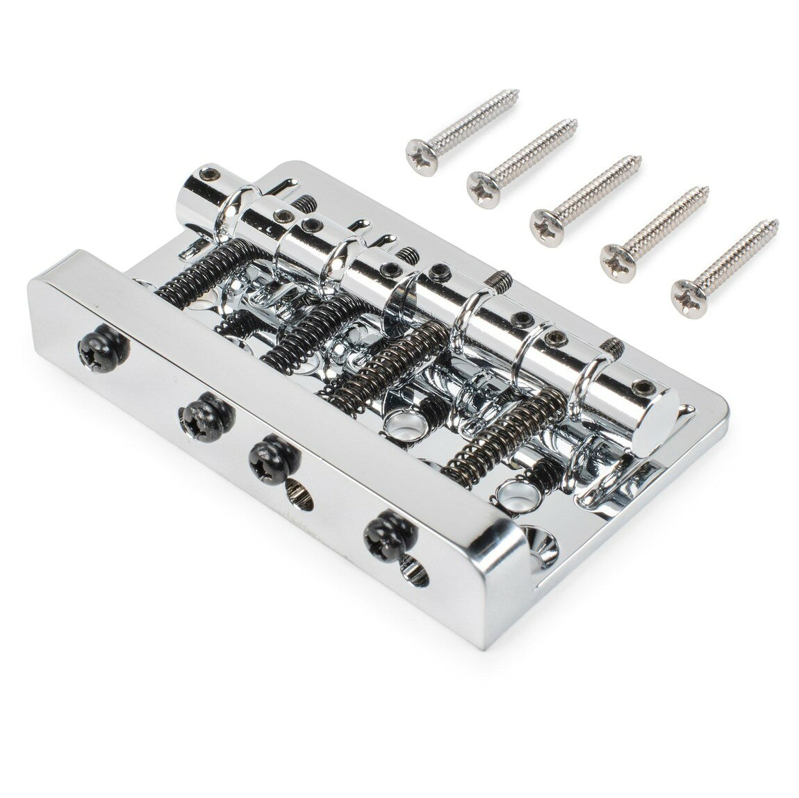 PRODUCT DETAILS StewMac High-Mass Bass Bridge ベース用 ブリッジ 4弦用 5点留め 裏通し・トップロード両対応 クローム【商品仕様】・ ブランド：StewMac・ 品目：ベース用ブリッジ・ 対応弦数：4弦・ 素材：ブラス（真鍮）・ 弦間ピッチ：2-1/4インチ（約57mm）・ ベースプレートサイズ：3-5/32インチ x 2-1/32インチ（約80mm x 51.82mm）・ 取付方式：5点留め（裏通し・トップロード両対応）・ カラー：クローム・ 付属品：取付用ネジ【特徴】・ ブラス素材を採用した重量のある設計により、サステインと共鳴を向上させます。・ バレルタイプのサドルを搭載しており、イントネーションと弦高の微調整が可能です。・ ボディ裏通しとブリッジ後方からのトップロード、両方の弦の張り方に対応した設計です。・ 5本のネジによる固定方式を採用し、安定した設置と耐久性を確保しています。【ご注意】・ 取り付けには加工・配線作業が必要な場合があります。お手持ちの楽器との適合（弦数・サイズ・取付穴位置）をご確認のうえご注文ください。・ アクティブタイプのピックアップは9V電池が必要です（電池は付属しない場合があります）。 ■ 商品について 海外輸入品（説明書は英語表記の場合あり） ■ ご注意 ・掲載画像は実物に近い色味になるよう調整しておりますが、ご利用の環境により差異が生じる場合があります。・複数店舗で在庫を共有しているため、ご注文後に在庫切れとなる場合がございます。 ■ 納期について お届けの目安を必ずご確認ください。 海外正規ルート仕入れ品 海外ブランド ▼ 海外正規ブランド店 正規代理店 ▼ 当 店 ※本商品は並行輸入品です 製造元は正規品と同一のブランド・メーカーです。当店では海外正規ルートより仕入れた商品を取り扱っております。流通ルートが異なるのみで、商品自体に違いはございません。 ── 当店の商品について ── 正規品のみ取り扱い 海外正規店・正規代理店から商品を直接仕入れ、国内に輸入して販売しております。 日本未入荷・海外限定モデルも多数 日本未入荷・海外限定モデルも多数取り扱っております。サイズ・カラー違いや海外限定で販売された製品など、日本では手に入りにくいアイテムをお届けいたします。 お求めやすい価格の理由 海外市場での価格差や流通ルートの違いにより、国内販売価格よりお求めやすくなっております。品質はそのままに、よりお手頃な価格でお届けいたします。 安心保証 ご使用前に万が一、製品に不具合がございました場合は、交換または商品代金のご返金にて対応させていただきます。商品到着後5日以内にご連絡ください。 ご注意 海外からの輸入品となります。海外輸送のため、外箱に軽微なスレ等がある場合がございますが、商品本体には影響ございません。 ※在庫状況は仕入先の在庫情報をもとに出来る限り正確に表示しておりますが、取寄せ商品のため、タイミングによりご注文後に欠品・キャンセルとなる場合がございます。 お探しの商品がございましたら、お気軽にご相談ください。