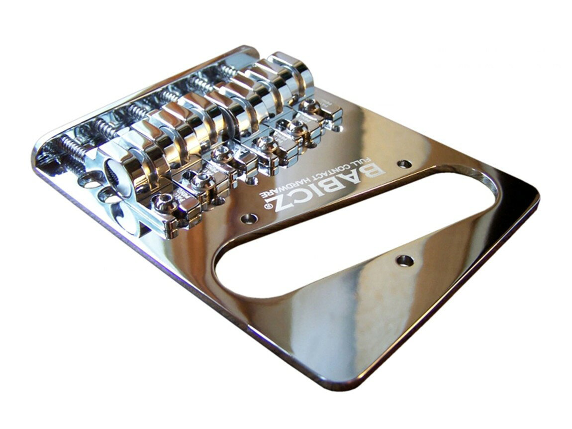 PRODUCT DETAILS Babicz FCHTELECH ギター用 ブリッジ テレキャスタータイプ 3穴・4穴マウント対応 クローム【商品仕様】・ ブランド：Babicz・ 型番：FCHTELECH (Original Series)・ 品目：ギター用ブリッジ・ 対応モデル：テレキャスタータイプ（3穴および4穴マウント対応）・ 弦間ピッチ：2-1/16インチ (約52.4mm)・ カラー：クローム・ 付属品：取付ネジ、説明書、1.5mm調整用レンチ【特徴】・ 特許取得済みのeCAMサドルテクノロジーを採用したFull Contact Hardwareダイレクトカップリングシステムです。・ 既存の3穴または4穴マウントのテレキャスタースタイル・ブリッジと直接交換が可能な設計です。・ 各弦の弦高調整が可能な、ダブルロッキング・オリジナルシリーズ・デザインを採用しています。【ご注意】・ 取り付けには加工・配線作業が必要な場合があります。お手持ちの楽器との適合（弦数・サイズ・取付穴位置）をご確認のうえご注文ください。・ アクティブタイプのピックアップは9V電池が必要です（電池は付属しない場合があります）。 ■ 商品について 海外輸入品（説明書は英語表記の場合あり） ■ ご注意 ・掲載画像は実物に近い色味になるよう調整しておりますが、ご利用の環境により差異が生じる場合があります。・複数店舗で在庫を共有しているため、ご注文後に在庫切れとなる場合がございます。 ■ 納期について お届けの目安を必ずご確認ください。 海外正規ルート仕入れ品 海外ブランド ▼ 海外正規ブランド店 正規代理店 ▼ 当 店 ※本商品は並行輸入品です 製造元は正規品と同一のブランド・メーカーです。当店では海外正規ルートより仕入れた商品を取り扱っております。流通ルートが異なるのみで、商品自体に違いはございません。 ── 当店の商品について ── 正規品のみ取り扱い 海外正規店・正規代理店から商品を直接仕入れ、国内に輸入して販売しております。 日本未入荷・海外限定モデルも多数 日本未入荷・海外限定モデルも多数取り扱っております。サイズ・カラー違いや海外限定で販売された製品など、日本では手に入りにくいアイテムをお届けいたします。 お求めやすい価格の理由 海外市場での価格差や流通ルートの違いにより、国内販売価格よりお求めやすくなっております。品質はそのままに、よりお手頃な価格でお届けいたします。 安心保証 ご使用前に万が一、製品に不具合がございました場合は、交換または商品代金のご返金にて対応させていただきます。商品到着後5日以内にご連絡ください。 ご注意 海外からの輸入品となります。海外輸送のため、外箱に軽微なスレ等がある場合がございますが、商品本体には影響ございません。 ※在庫状況は仕入先の在庫情報をもとに出来る限り正確に表示しておりますが、取寄せ商品のため、タイミングによりご注文後に欠品・キャンセルとなる場合がございます。 お探しの商品がございましたら、お気軽にご相談ください。