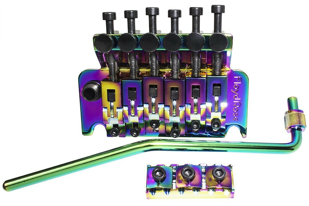 PRODUCT DETAILS Floyd Rose FRTS1100R3 ギター用 トレモロ ブリッジ R3ナット付属 Burnt Chrome【商品仕様】・ ブランド：Floyd Rose・ 型番：FRTS1100R3・ 品目：トレモロ・システム（ブリッジ）・ 形状：ダブルロッキング・トレモロ・ ナットサイズ：R3 ロッキングナット・ ベースプレート：硬化スチール（Spot-Hardened Steel）・ サドル：亜鉛合金（Zinc Alloy）・ サステインブロック：亜鉛合金（Zinc Alloy）・ アーム・ネジ・スプリング：スチール・ カラー：Burnt Chrome（バーントクローム）・ 付属品：ブリッジ本体、ロッキングナット、スプリング、スプリングハンガー、マウンティングスタッド、取付用ハードウェア一式・ 製造国：韓国【特徴】・ Floyd Rose Originalのデザインと機能を継承したSpecialシリーズのトレモロシステムです。・ サドルとサステインブロックに亜鉛合金を採用することで、コストパフォーマンスを追求したモデルです。・ 摩擦を抑えるナイフエッジ設計により、安定したアーミング操作が可能です。【ご注意】・ 取り付けには加工・配線作業が必要な場合があります。お手持ちの楽器との適合（弦数・サイズ・取付穴位置）をご確認のうえご注文ください。・ アクティブタイプのピックアップは9V電池が必要です（電池は付属しない場合があります）。 ■ 商品について 海外輸入品（説明書は英語表記の場合あり） ■ ご注意 ・掲載画像は実物に近い色味になるよう調整しておりますが、ご利用の環境により差異が生じる場合があります。・複数店舗で在庫を共有しているため、ご注文後に在庫切れとなる場合がございます。 ■ 納期について お届けの目安を必ずご確認ください。 海外正規ルート仕入れ品 海外ブランド ▼ 海外正規ブランド店 正規代理店 ▼ 当 店 ※本商品は並行輸入品です 製造元は正規品と同一のブランド・メーカーです。当店では海外正規ルートより仕入れた商品を取り扱っております。流通ルートが異なるのみで、商品自体に違いはございません。 ── 当店の商品について ── 正規品のみ取り扱い 海外正規店・正規代理店から商品を直接仕入れ、国内に輸入して販売しております。 日本未入荷・海外限定モデルも多数 日本未入荷・海外限定モデルも多数取り扱っております。サイズ・カラー違いや海外限定で販売された製品など、日本では手に入りにくいアイテムをお届けいたします。 お求めやすい価格の理由 海外市場での価格差や流通ルートの違いにより、国内販売価格よりお求めやすくなっております。品質はそのままに、よりお手頃な価格でお届けいたします。 安心保証 ご使用前に万が一、製品に不具合がございました場合は、交換または商品代金のご返金にて対応させていただきます。商品到着後5日以内にご連絡ください。 ご注意 海外からの輸入品となります。海外輸送のため、外箱に軽微なスレ等がある場合がございますが、商品本体には影響ございません。 ※在庫状況は仕入先の在庫情報をもとに出来る限り正確に表示しておりますが、取寄せ商品のため、タイミングによりご注文後に欠品・キャンセルとなる場合がございます。 お探しの商品がございましたら、お気軽にご相談ください。