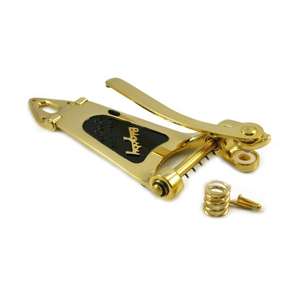 PRODUCT DETAILS Bigsby B6 ギター用 トレモロ テイルピース 左利き用 アーチトップギター用 ゴールド【商品仕様】・ ブランド：Bigsby・ 型番：B6・ 品目：トレモロ / ビブラートテイルピース・ 向き：左利き用 (Left Hand)・ 対応モデル：大型のアーチトップ・フルアコースティックギター等・ カラー：ゴールド・ 製造国：アメリカ (USA)【特徴】・ 厚みのあるアーチトップギターに適したロングタイプのビブラートユニットです。・ 弦をボディに通さずテールピース部で保持する構造により、スムーズな弦交換が可能です。・ アルミニウム素材による軽量設計で、楽器の鳴りを活かしつつ独特のビブラート効果を与えます。【ご注意】・ 取り付けには加工・配線作業が必要な場合があります。お手持ちの楽器との適合（弦数・サイズ・取付穴位置）をご確認のうえご注文ください。・ アクティブタイプのピックアップは9V電池が必要です（電池は付属しない場合があります）。 ■ 商品について 海外輸入品（説明書は英語表記の場合あり） ■ ご注意 ・掲載画像は実物に近い色味になるよう調整しておりますが、ご利用の環境により差異が生じる場合があります。・複数店舗で在庫を共有しているため、ご注文後に在庫切れとなる場合がございます。 ■ 納期について お届けの目安を必ずご確認ください。 海外正規ルート仕入れ品 海外ブランド ▼ 海外正規ブランド店 正規代理店 ▼ 当 店 ※本商品は並行輸入品です 製造元は正規品と同一のブランド・メーカーです。当店では海外正規ルートより仕入れた商品を取り扱っております。流通ルートが異なるのみで、商品自体に違いはございません。 ── 当店の商品について ── 正規品のみ取り扱い 海外正規店・正規代理店から商品を直接仕入れ、国内に輸入して販売しております。 日本未入荷・海外限定モデルも多数 日本未入荷・海外限定モデルも多数取り扱っております。サイズ・カラー違いや海外限定で販売された製品など、日本では手に入りにくいアイテムをお届けいたします。 お求めやすい価格の理由 海外市場での価格差や流通ルートの違いにより、国内販売価格よりお求めやすくなっております。品質はそのままに、よりお手頃な価格でお届けいたします。 安心保証 ご使用前に万が一、製品に不具合がございました場合は、交換または商品代金のご返金にて対応させていただきます。商品到着後5日以内にご連絡ください。 ご注意 海外からの輸入品となります。海外輸送のため、外箱に軽微なスレ等がある場合がございますが、商品本体には影響ございません。 ※在庫状況は仕入先の在庫情報をもとに出来る限り正確に表示しておりますが、取寄せ商品のため、タイミングによりご注文後に欠品・キャンセルとなる場合がございます。 お探しの商品がございましたら、お気軽にご相談ください。