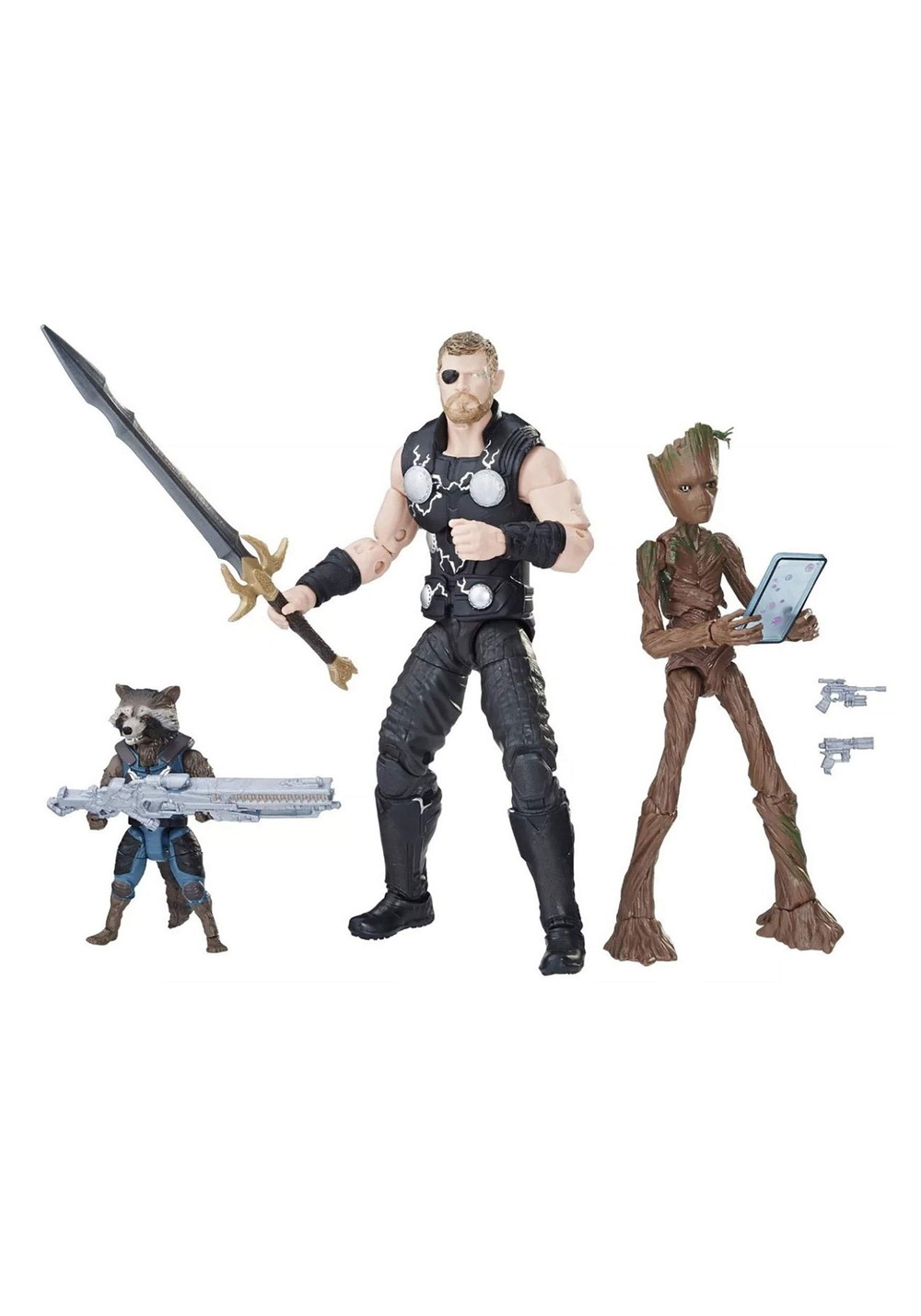 商品説明 主な機能・マーベルレジェンドシリーズのソー、ロケット、グルートのアクションフィギュアセット・高精細なディテールで再現された造形・可動式の関節で様々なポーズが可能スペック・マーベル公式ライセンス商品・コレクション用フィギュアご注意事項・商品の色・デザインが異なる場合があります・説明書が付属する場合は、英語表記になります付属品・ソーフィギュア1体・ロケットフィギュア1体・グルートフィギュア1体・取扱説明書 商品について 本製品は海外からの輸入品です。取扱説明書が付属する場合は英語表記となり、日本語説明書は付属しておりません。 ご注意 商品イメージは極力商品本来の色が出るよう注意していますが、 ご覧になる環境（ディスプレイ機器、画面解像度） などにより、 若干の違いが出ることがあります。在庫管理に関しましては細心の注意を払っておりますが、他サイトとの併売の為、在庫切れの場合がございます。万が一売り切れの場合はメールご連絡させていただきます。 納期について お届けの目安を必ずご確認ください。