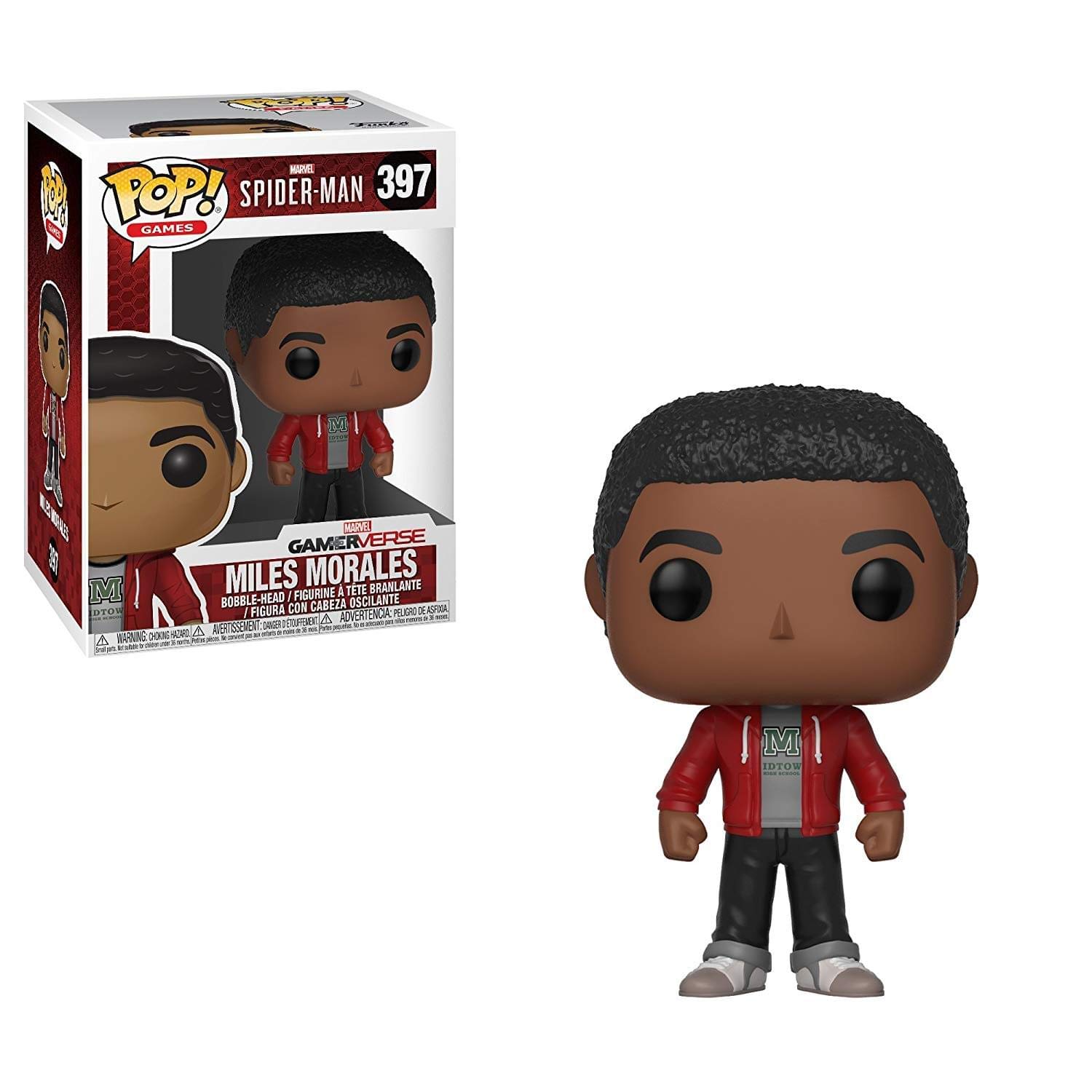 Funko Pop Marvel Games: SpiderMan Video Game Miles Morales コレクティブルフィギュア マルチカラー