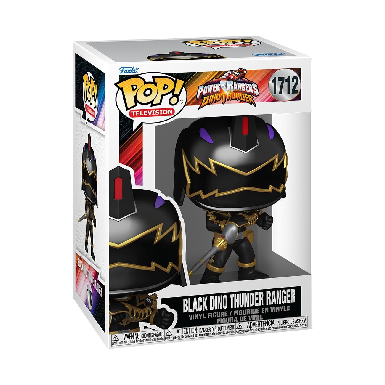 Funko Pop! TV: Power Rangers Dino Fury Black Dino Thunder Ranger コレクティブルビニールフィギュア TVファン向け コレクター用フィギュア