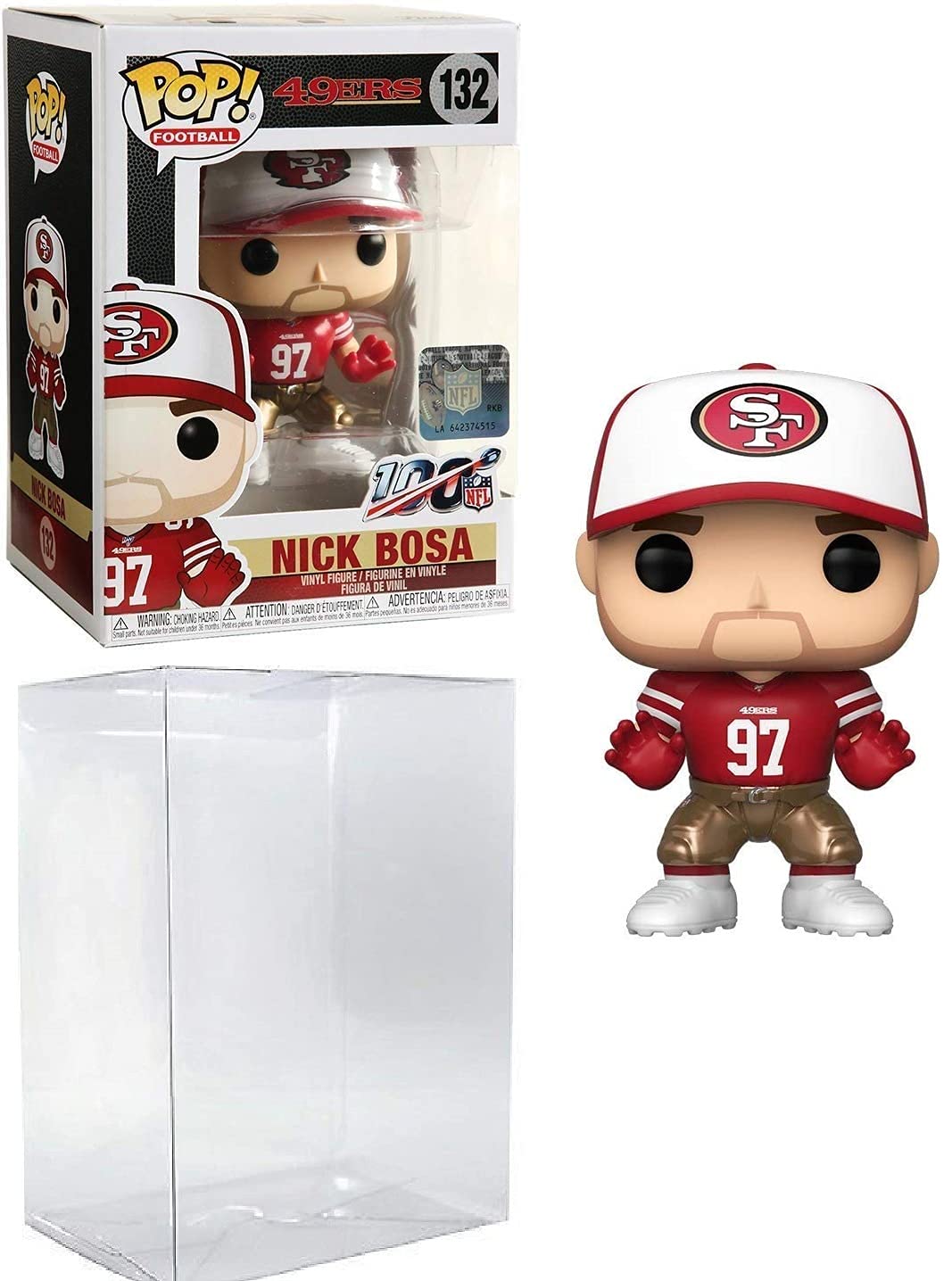 NFL: ニック・ボサ サンフランシスコ Pop #132 ビニールフィギュア (EcoTek Pop Box プロテクターケー..