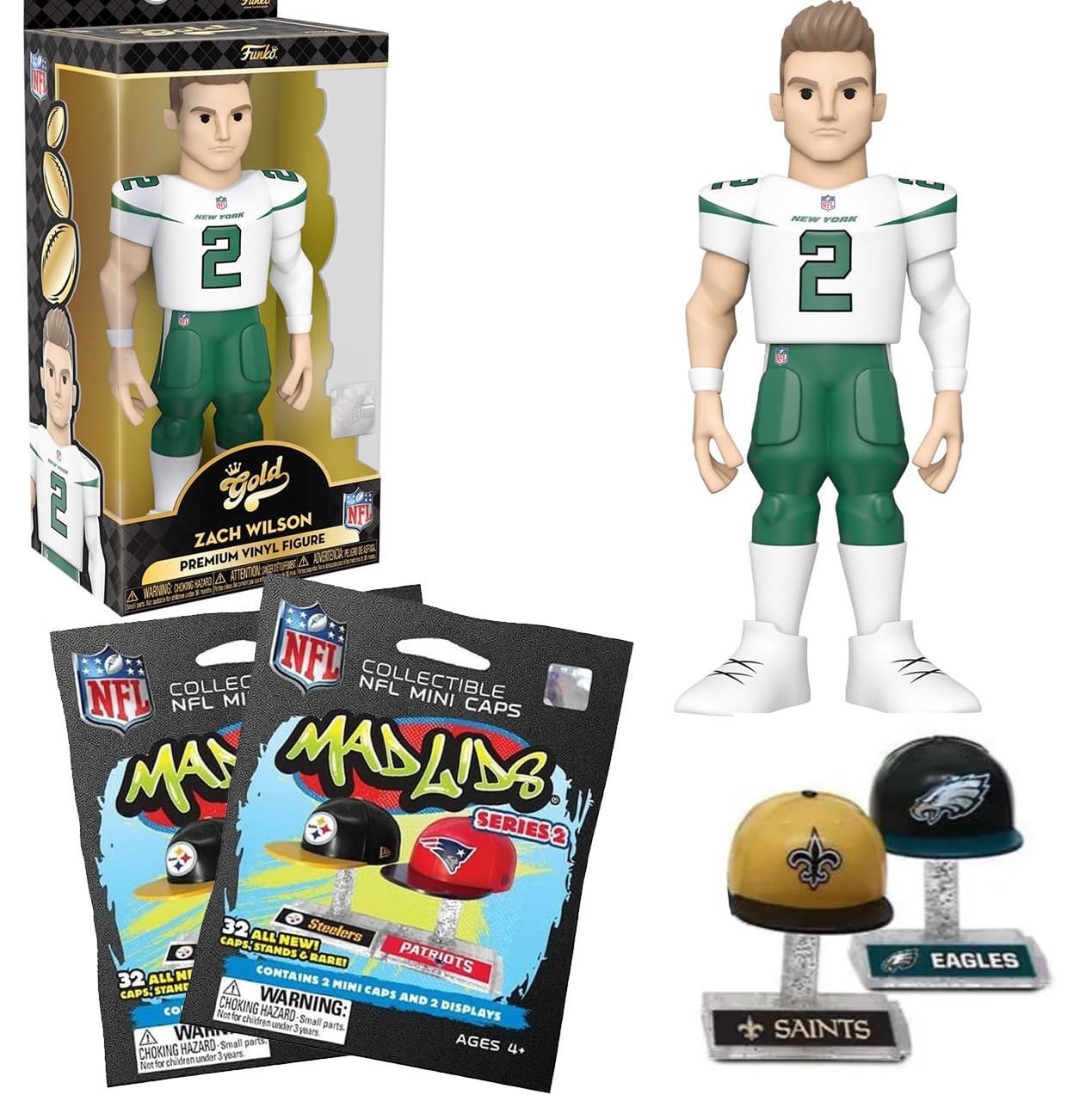 クォーターバック ニューヨーク フィギュア Pop Pack ザック・ウィルソン ゴールド Jets フットボール..