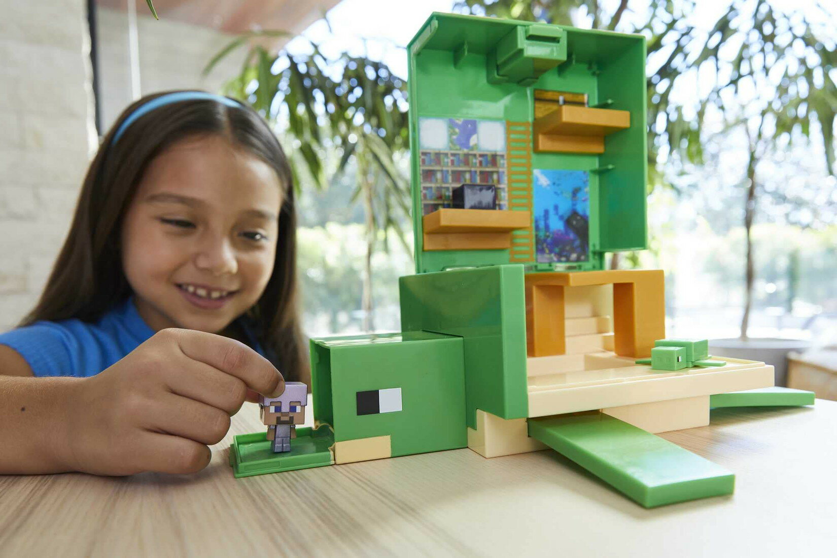 マテル Minecraft トランスフォーミング タートル ハイドアウト 電子アクション玩具 スティーブ タートル 2