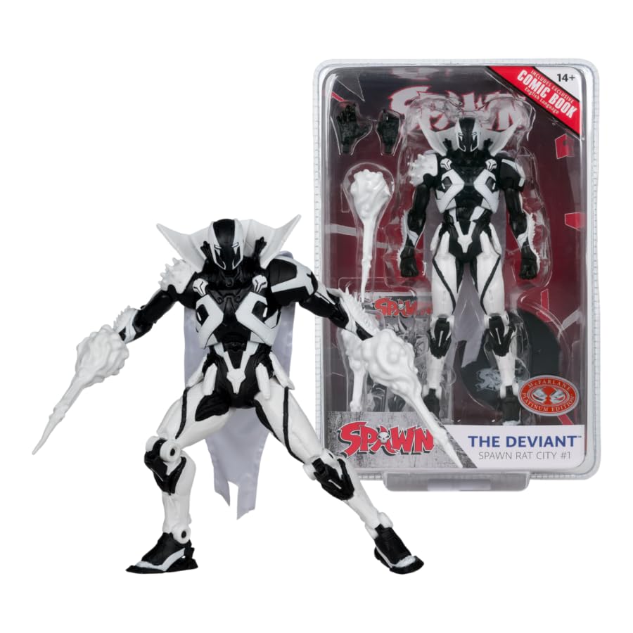 McFarlane Spawn The Deviant Rat City ブラック＆ホワイト 7インチ フィギュア コミック付属