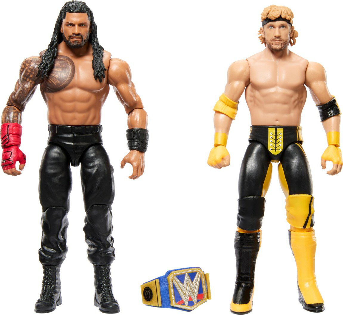 マテル WWE チャンピオンシップ ショーダウン ローマン レインズ vs ローガン ポール アクションフィギュア 2体セット チャンピオンベルト付属