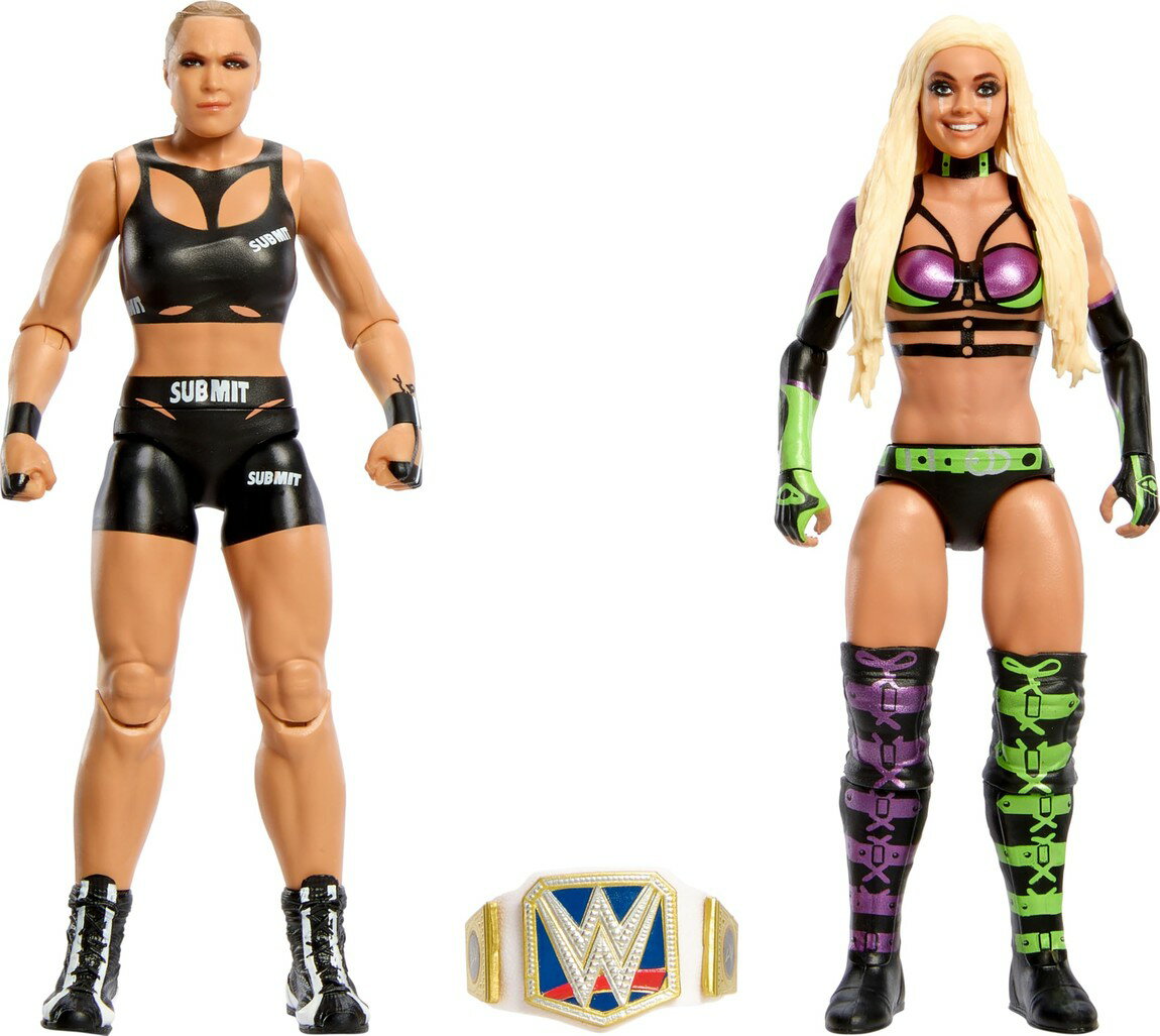 WWE チャンピオンシップ ショーダウン シリーズ16 ロンダ ラウジー vs リヴ モーガン アクションフィギュア 2体セット プロレス チャンピオンベルト付属