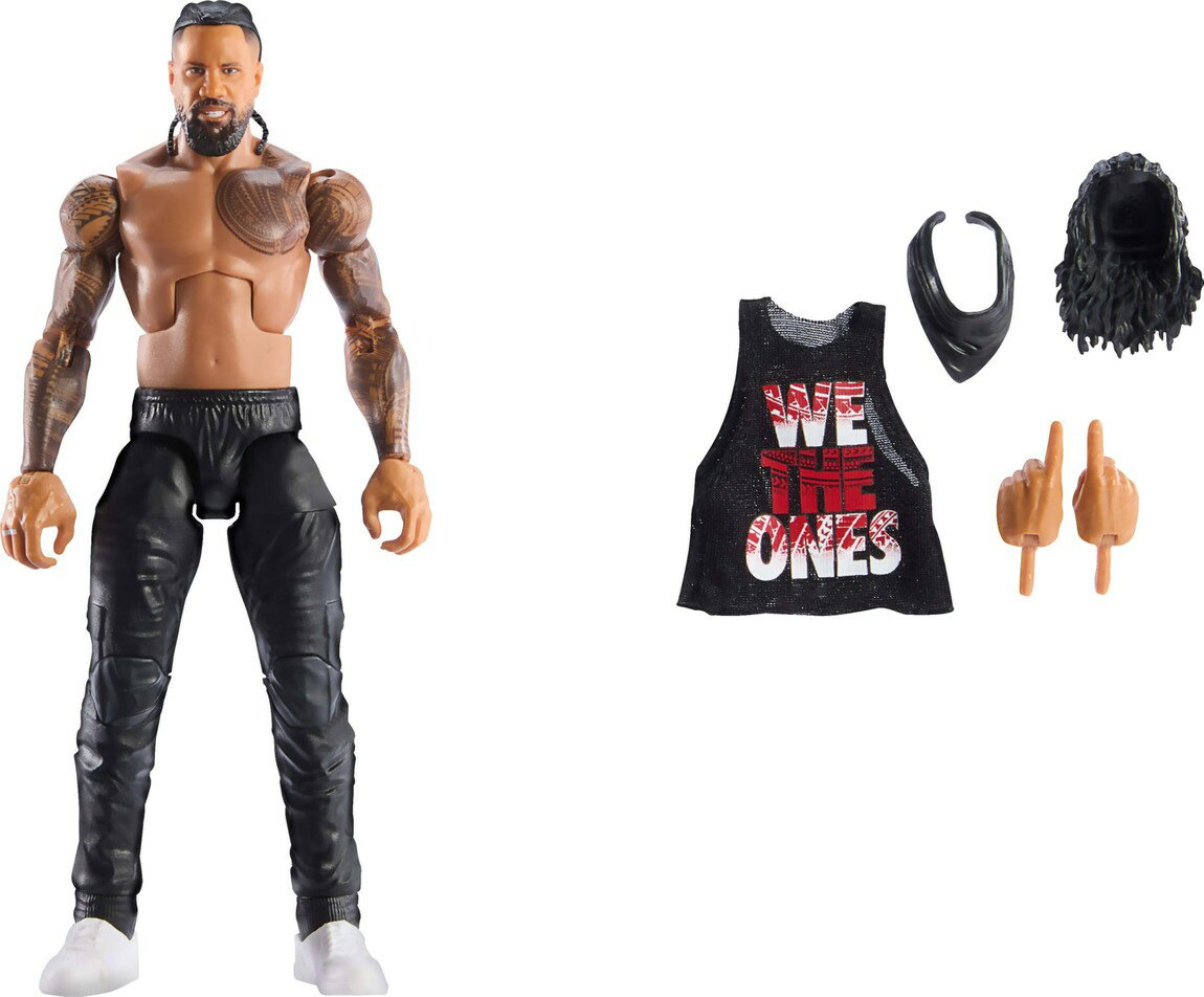 WWE エリートコレクション シリーズ114 ジミー・ウーソ アクションフィギュア 6インチ 可動フィギュア 差し替え用パーツ付属