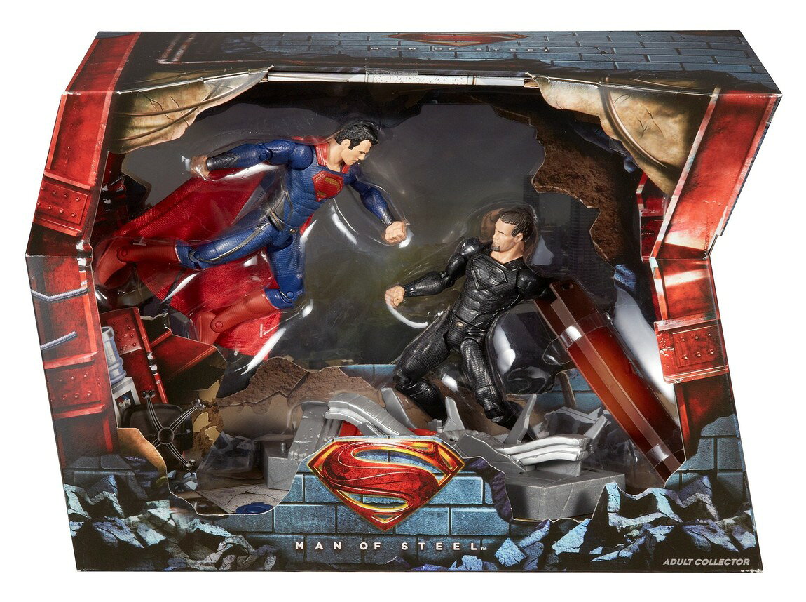 PRODUCT DETAILS スーパーマン ムービー・マスターズ スーパーマン vs ゾッド将軍 アクションフィギュア 2体セット SDCC限定 ジオラマ ライト＆サウンド機能【商品仕様】・ アイテム種別：アクションフィギュア・ジオラマセット・ シリーズ：ムービー・マスターズ・ 素材：プラスチック・ サイズ：各全高約15cm（6インチ相当）・ 機能：ライトアップ機能、サウンドエフェクト搭載【特徴】・ 映画『マン・オブ・スティール』におけるメトロポリスでの死闘を再現したジオラマ仕立てのセット。・ パッケージにはスーパーマンのヒートビジョンをシミュレートするライトアップ機能を内蔵。・ クリプトン星人同士の空中戦や怪力を表現したポージングと造形。・ 劇中のシーンを演出するサウンドエフェクト機能を搭載。・ 2013年サンディエゴ・コミコン（SDCC）にて限定販売された特別仕様アイテム。 ■ 商品について 海外輸入品（説明書は英語表記の場合あり） ■ ご注意 ・掲載画像は実物に近い色味になるよう調整しておりますが、ご利用の環境により差異が生じる場合があります。・複数店舗で在庫を共有しているため、ご注文後に在庫切れとなる場合がございます。 ■ 納期について お届けの目安を必ずご確認ください。 海外正規ルート仕入れ品 海外ブランド ▼ 海外正規ブランド店 正規代理店 ▼ 当 店 ※本商品は並行輸入品です 製造元は正規品と同一のブランド・メーカーです。当店では海外正規ルートより仕入れた商品を取り扱っております。流通ルートが異なるのみで、商品自体に違いはございません。 ── 当店の商品について ── 正規品のみ取り扱い 海外正規店・正規代理店から商品を直接仕入れ、国内に輸入して販売しております。 日本未入荷・海外限定モデルも多数 日本未入荷・海外限定モデルも多数取り扱っております。サイズ・カラー違いや海外限定で販売された製品など、日本では手に入りにくいアイテムをお届けいたします。 お求めやすい価格の理由 海外市場での価格差や流通ルートの違いにより、国内販売価格よりお求めやすくなっております。品質はそのままに、よりお手頃な価格でお届けいたします。 安心保証 ご使用前に万が一、製品に不具合がございました場合は、交換または商品代金のご返金にて対応させていただきます。商品到着後5日以内にご連絡ください。 ご注意 海外からの輸入品となります。海外輸送のため、外箱に軽微なスレ等がある場合がございますが、商品本体には影響ございません。 ※在庫状況は仕入先の在庫情報をもとに出来る限り正確に表示しておりますが、取寄せ商品のため、タイミングによりご注文後に欠品・キャンセルとなる場合がございます。 お探しの商品がございましたら、お気軽にご相談ください。